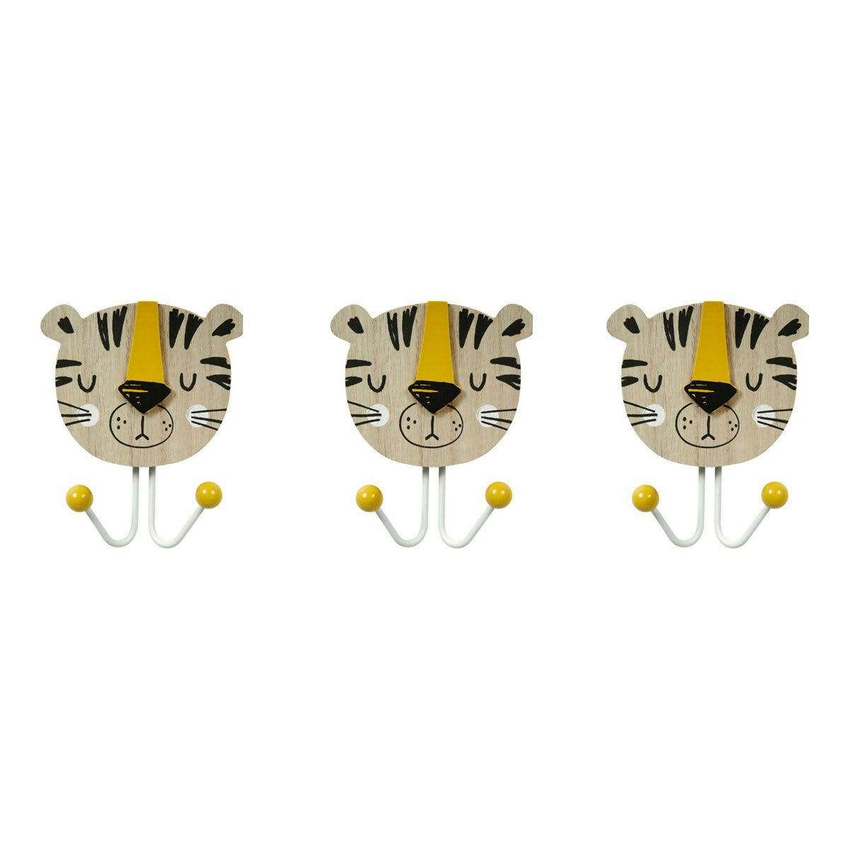 - Lot de 3 patères Tigre