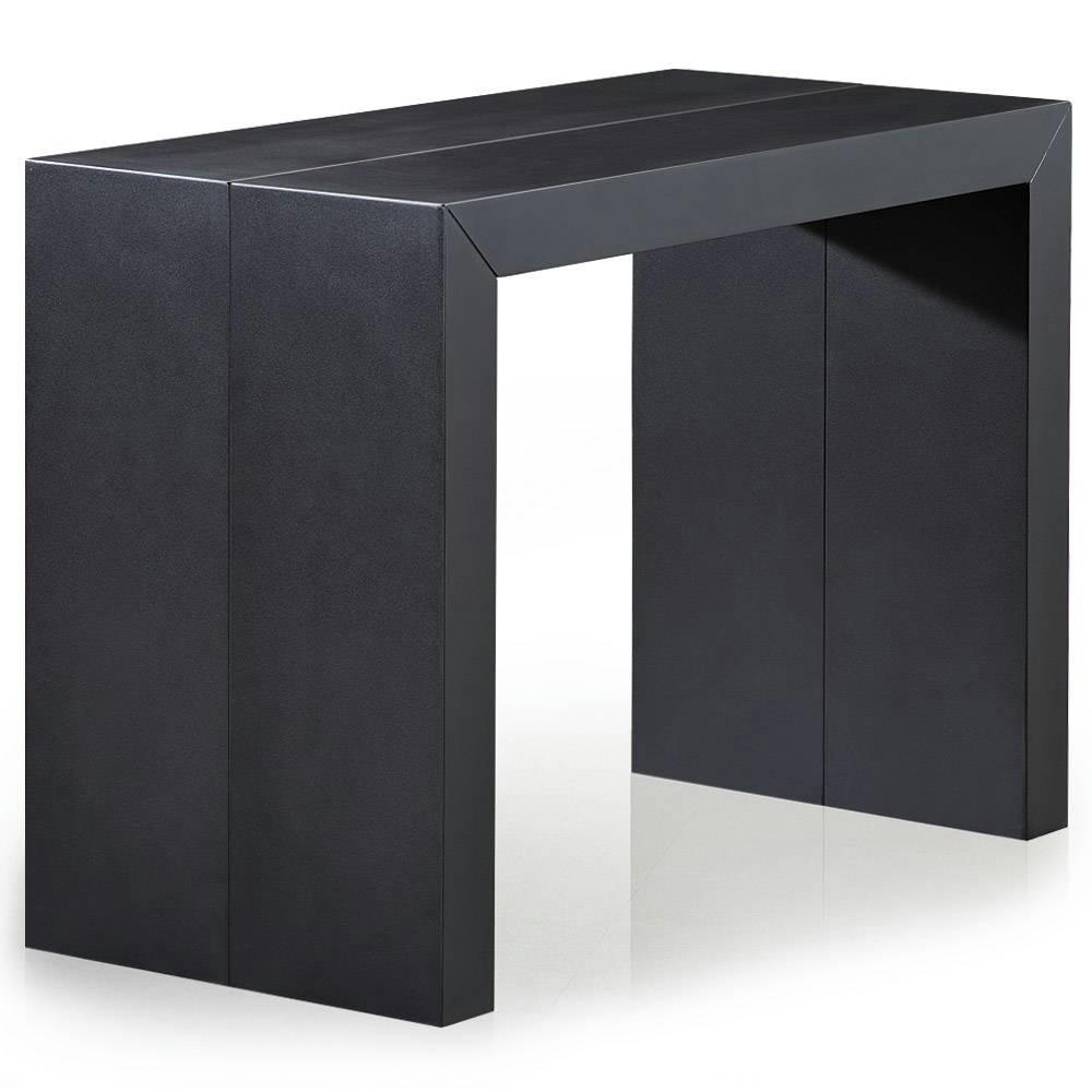 NASSAU - Table console extensible l noir carbone