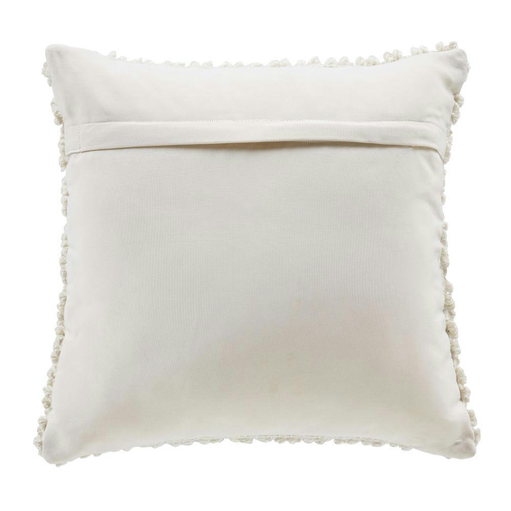 BALLANDE - Coussin en polyester recyclé écru 45x45