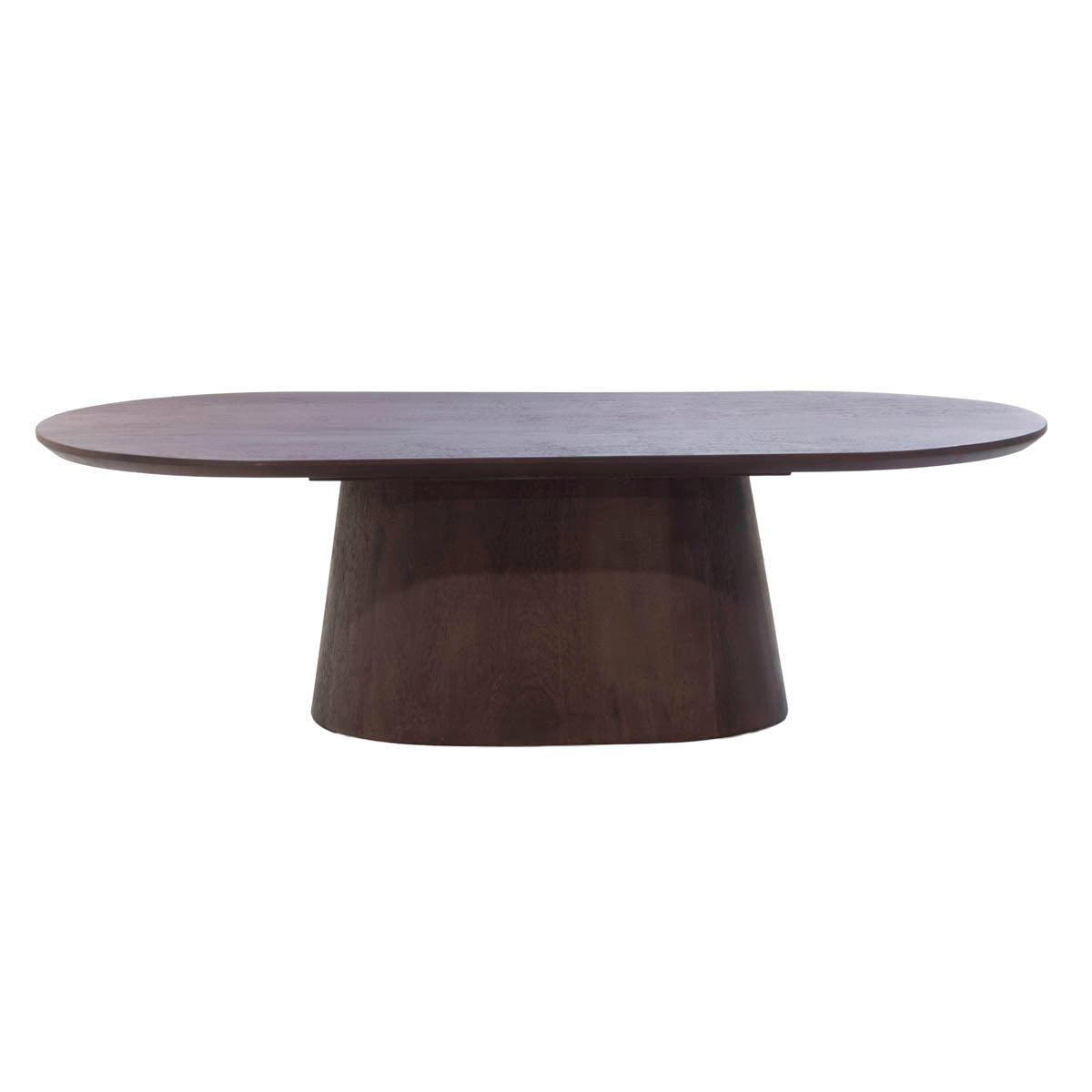 Giga Meubel Salontafel Stijn - Deens Ovaal Donkerbruin Hout - 130x60x35cm