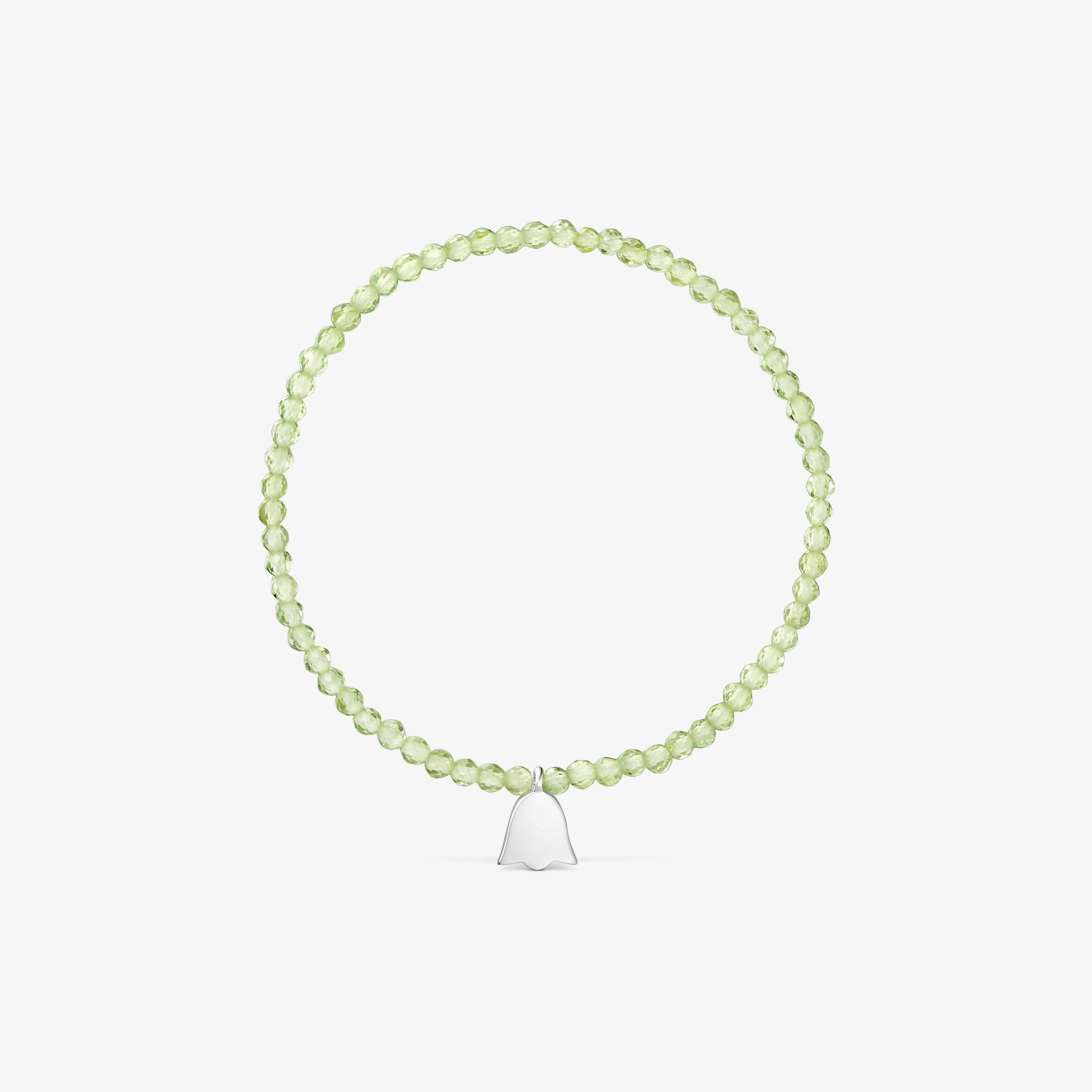 Pulsera elástica con peridoto y tulipán de plata TOUS Motivos