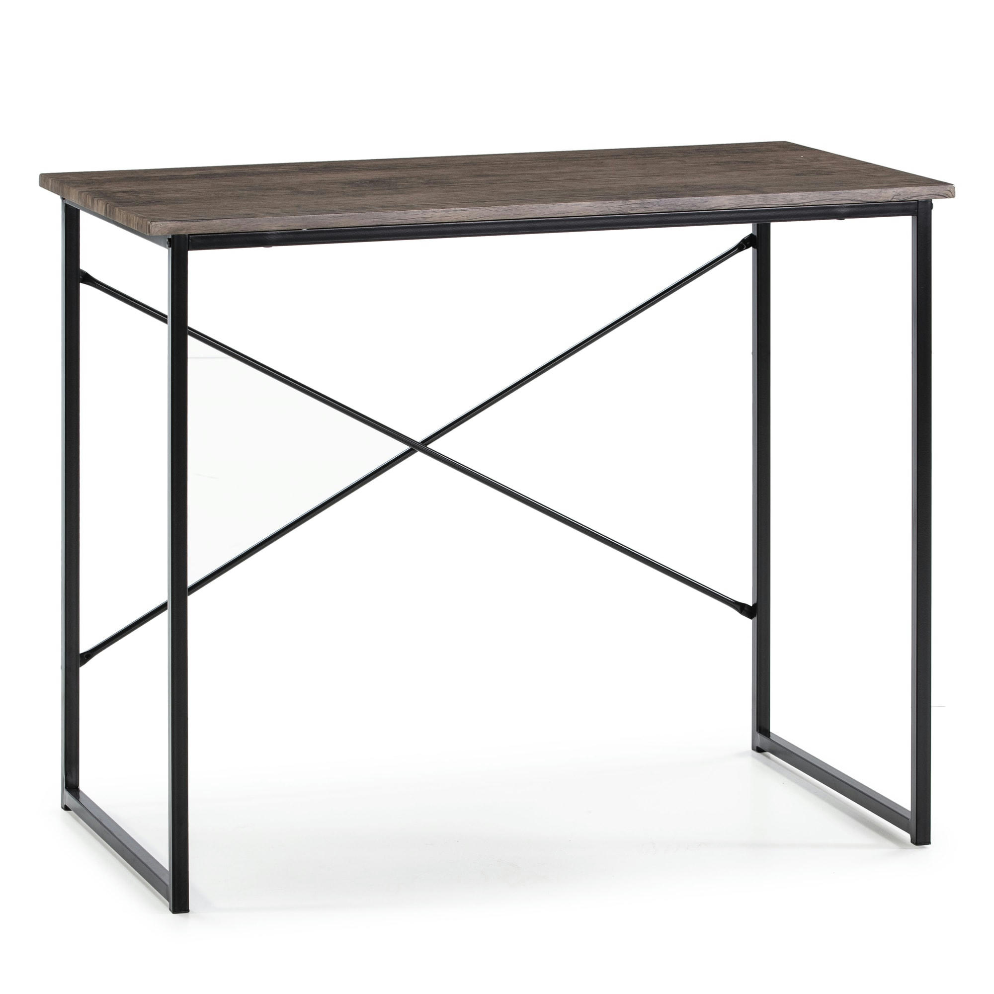 CACERES - Bureau noir, style industriel, 90 cm longueur