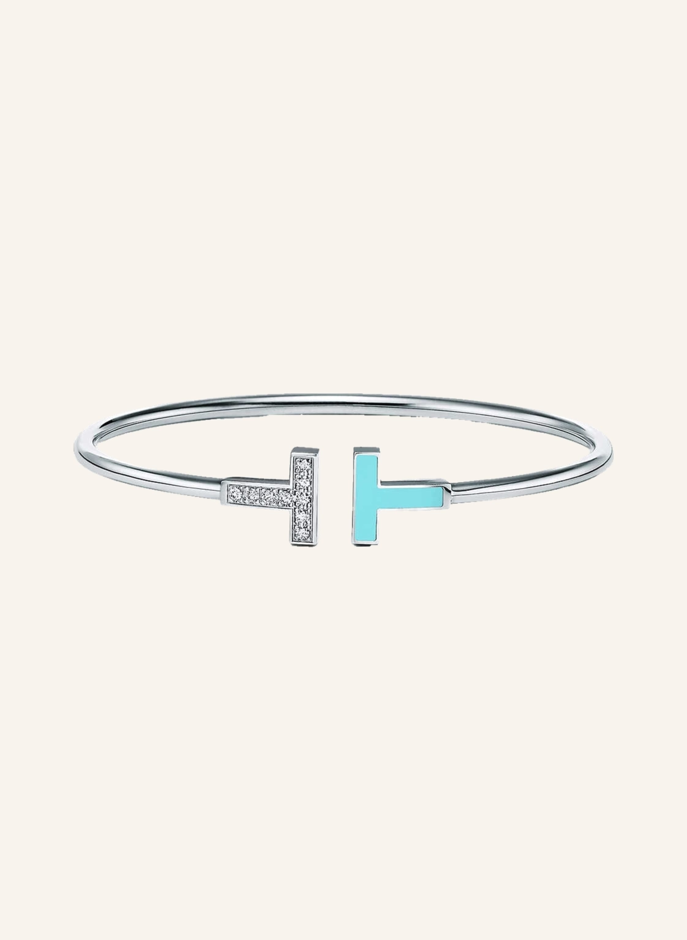 TIFFANY & Co. Armreif TIFFANY T WIRE aus 18 Karat Weißgold mit Diamanten