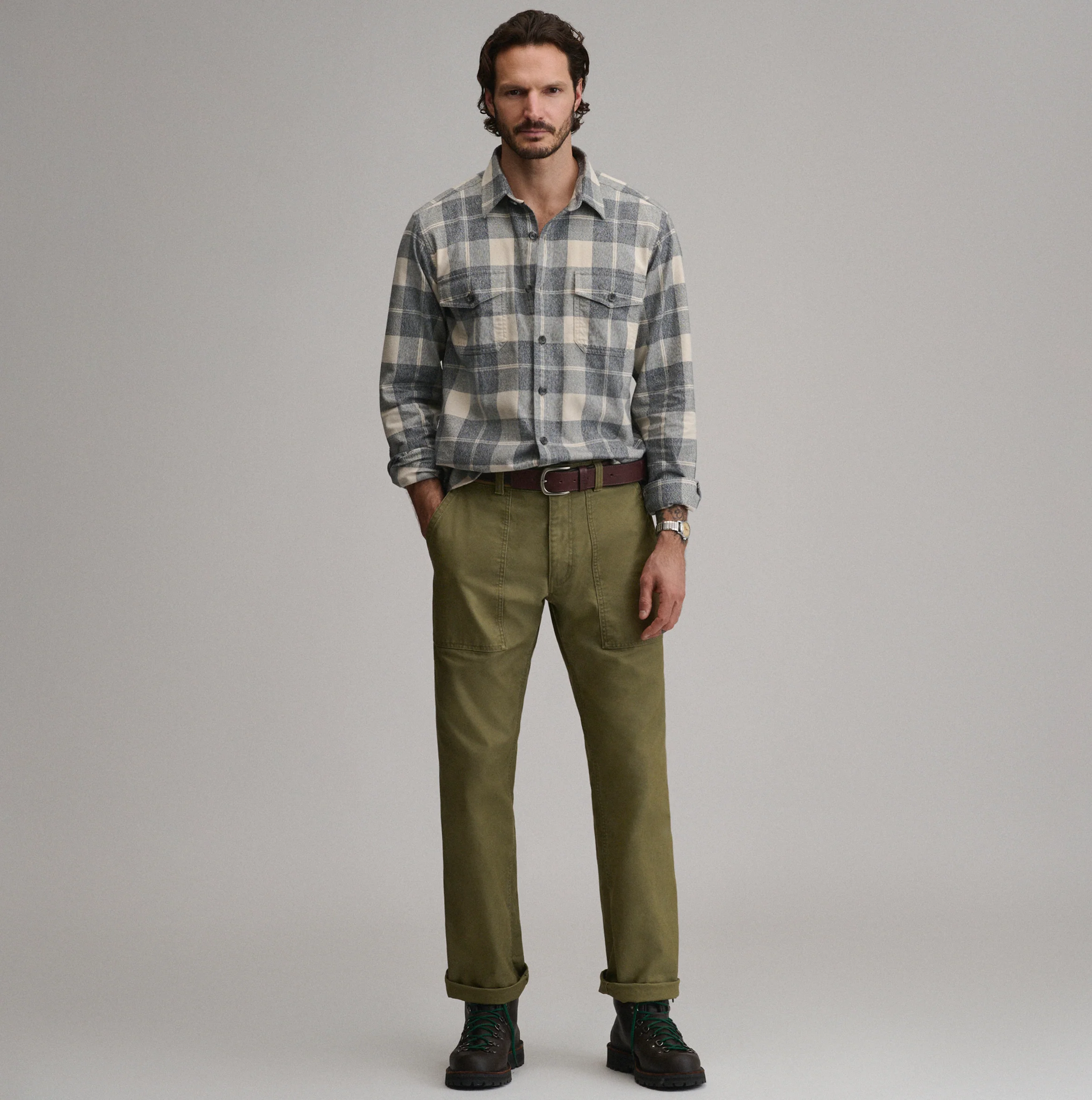 Men's Long-Sleeve Eddie's Cabin Shirt - Jaspe Flannel