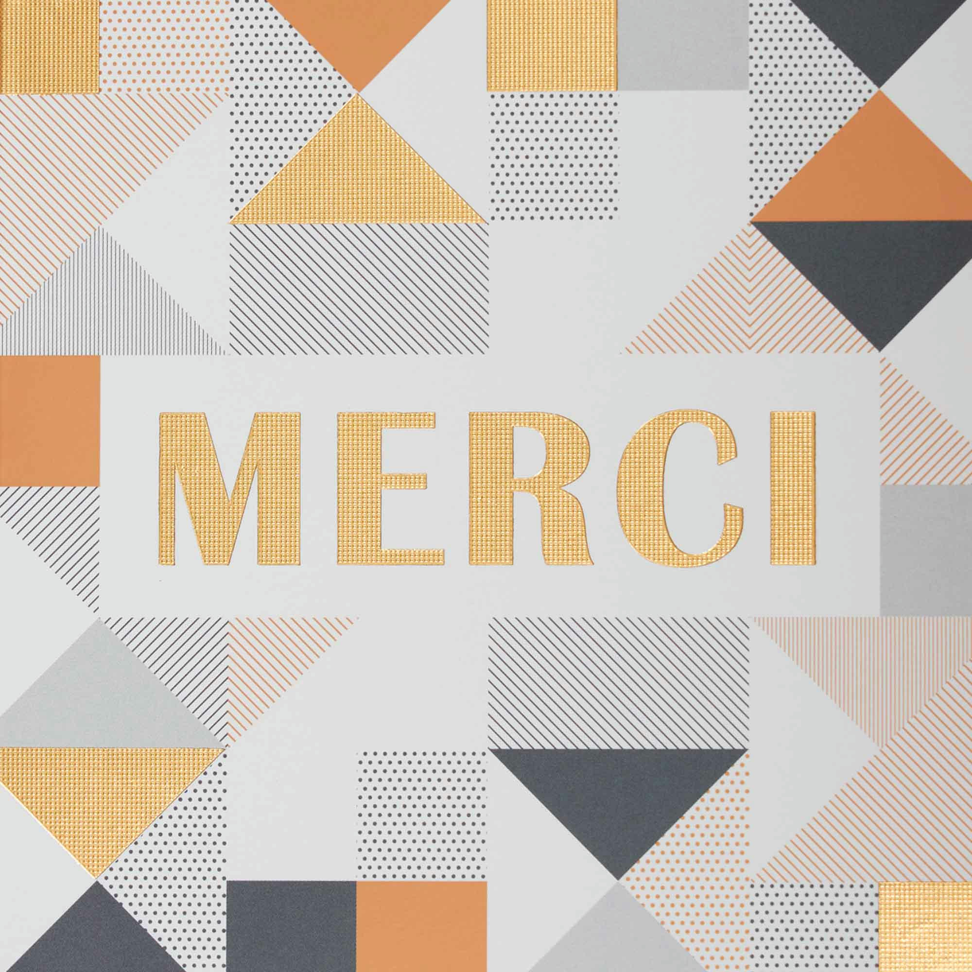 - Carte de remerciement lettres or