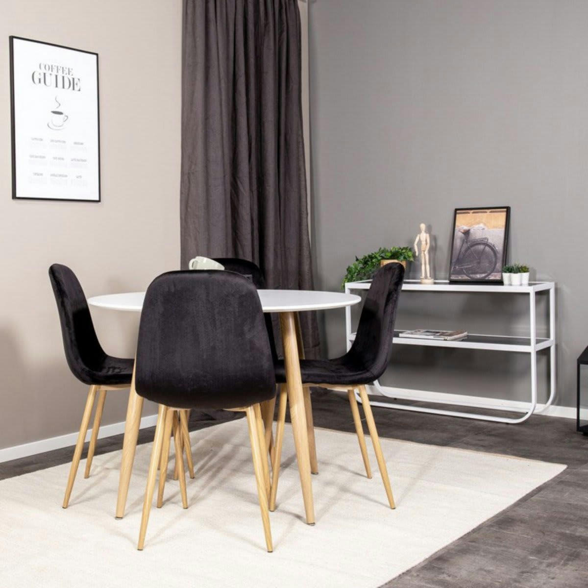 ROLANE - Console 2 plateaux en verre et métal noir