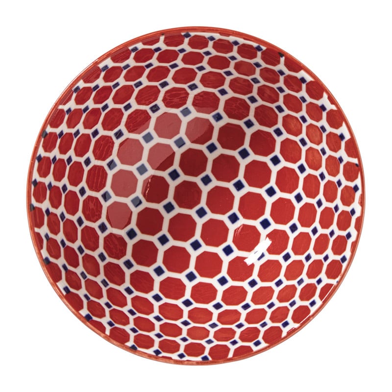 Schaaltje Anne middel - rood/blauw - &Oslash;12.3x5.8 cm