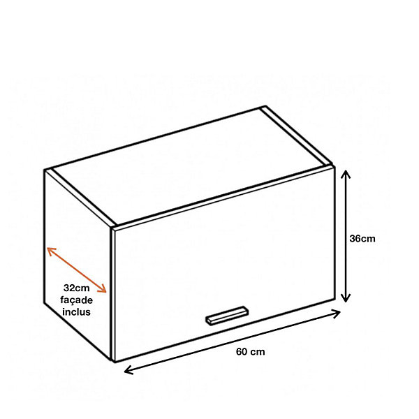 Cuisineandcie - Meuble haut de cuisine Eco Blanc 1 porte relevable L 60 cm