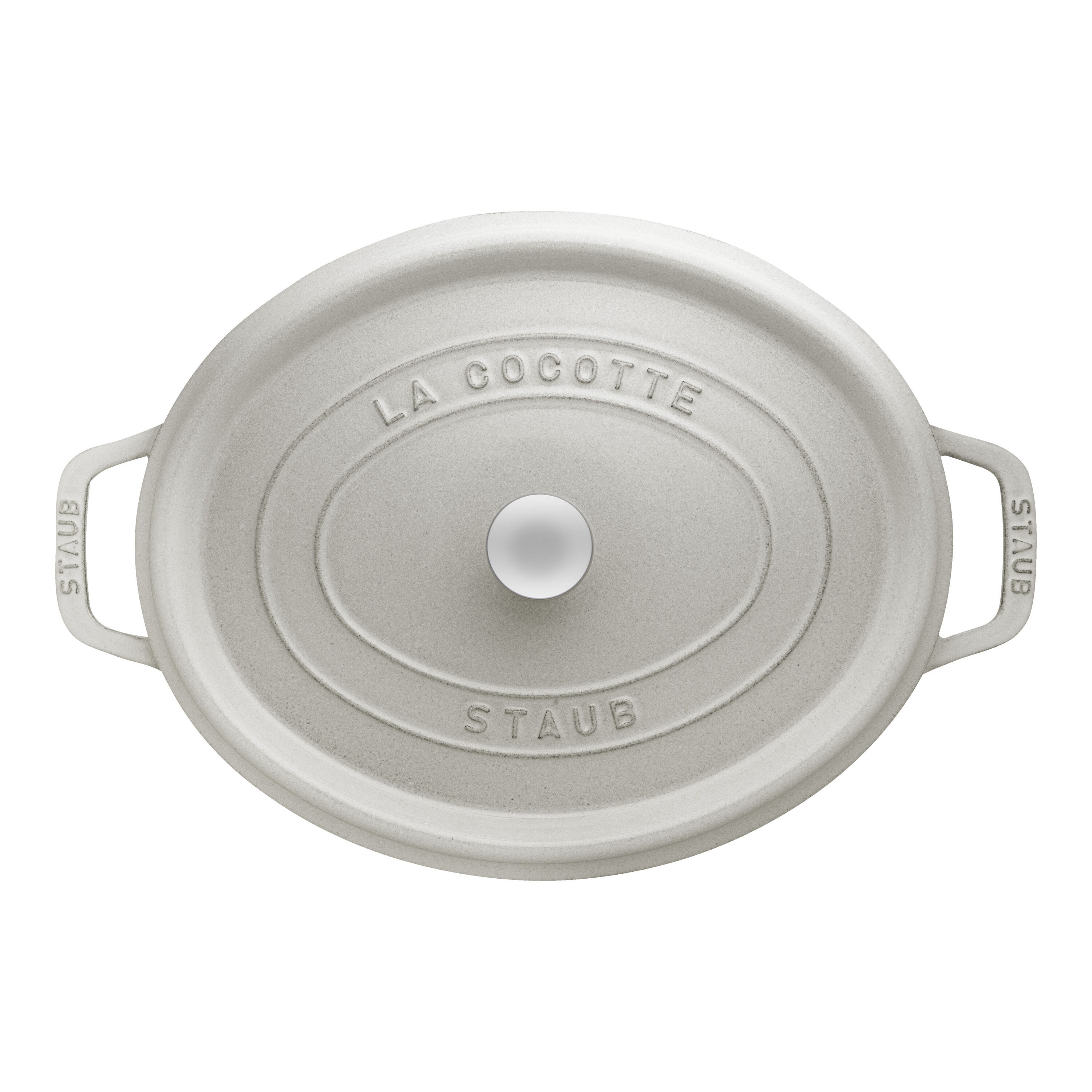 27 cm oval Cast iron Cocotte white truffle