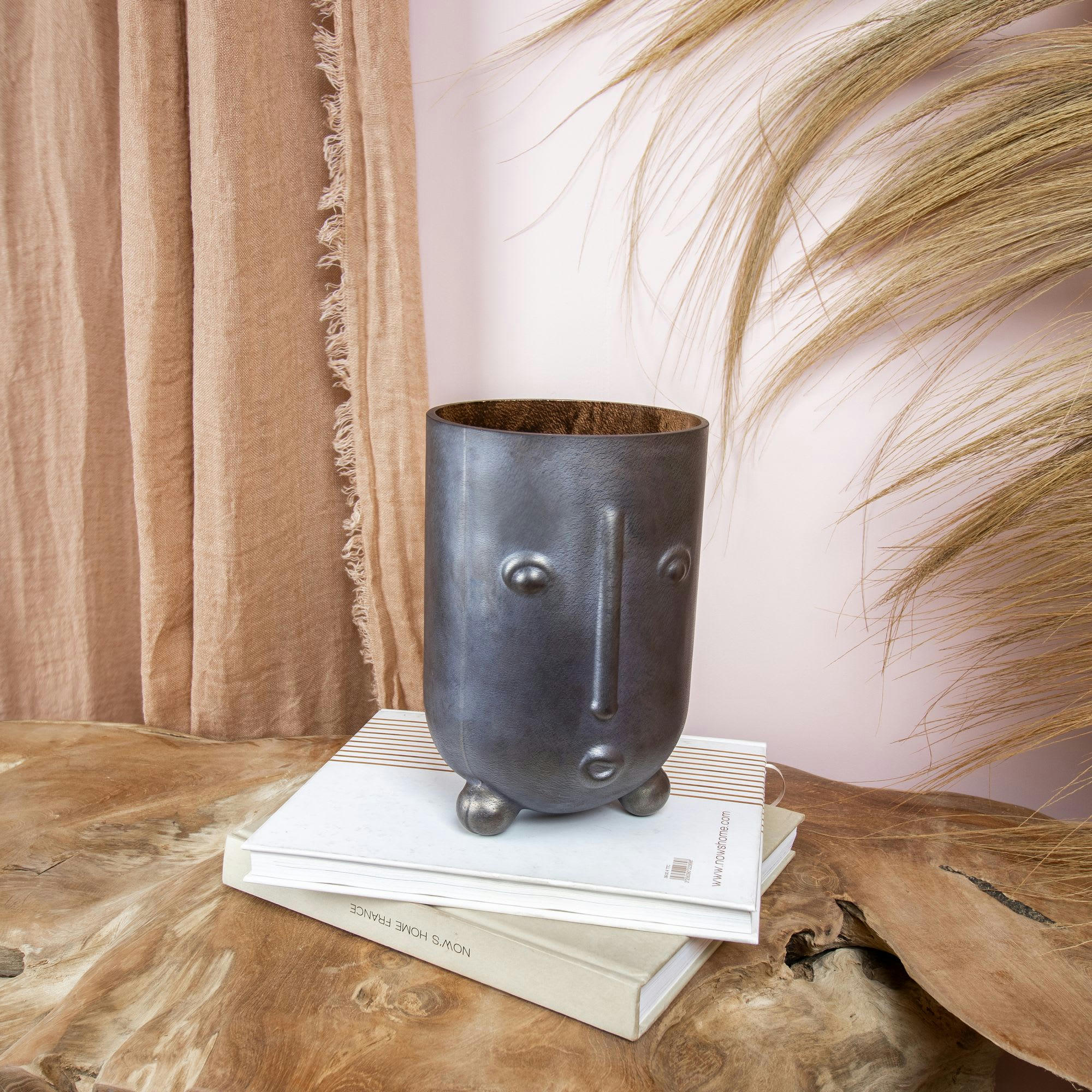 OLAV - Vase en forme de visage en verre soufflé h24cm