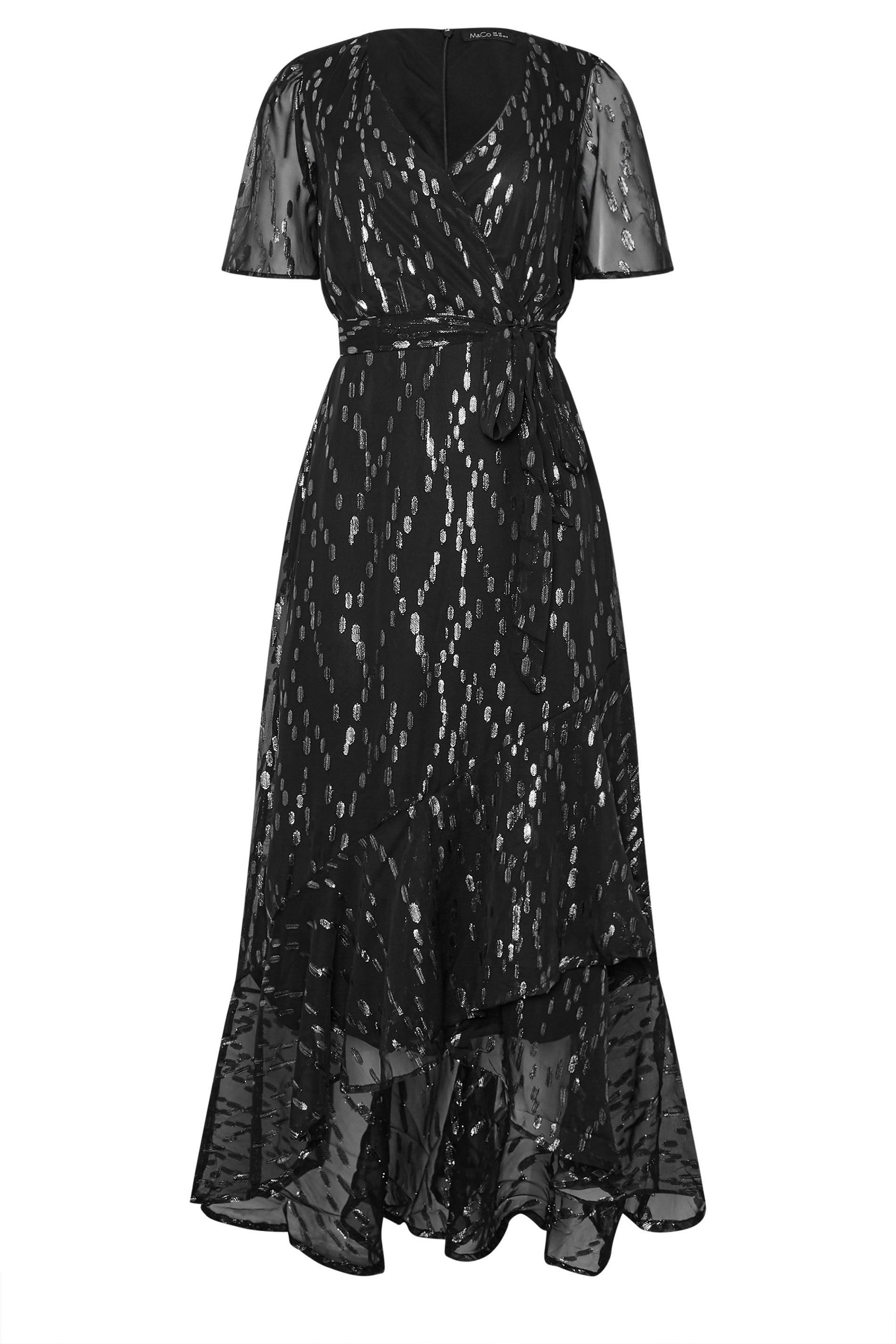 M&Co Metallic Wrap Dress
