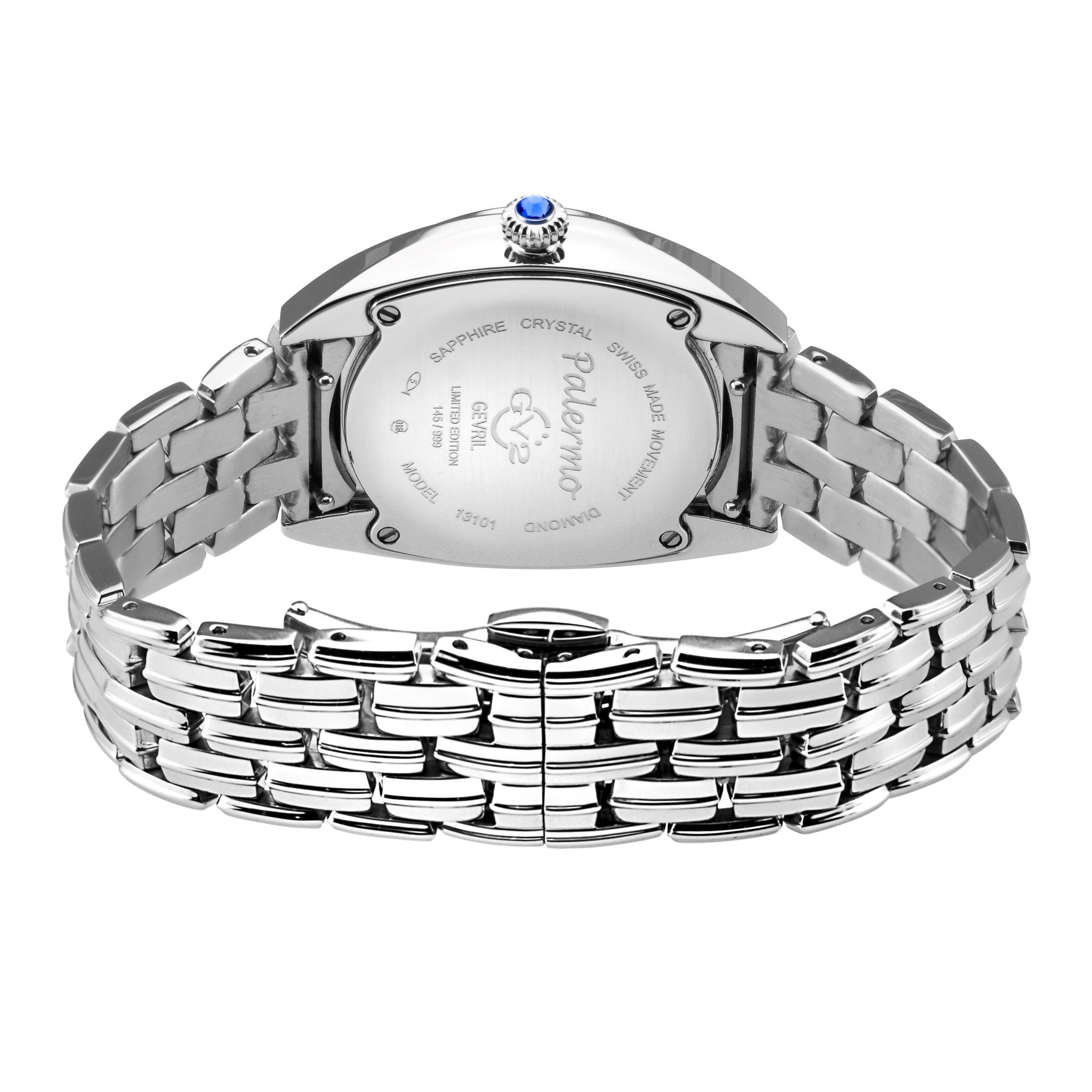 GV2 Palermo, Swiss Quartz Watch, White MOP Dial, 316L Stainless Steel, and Sapphire Crystal
