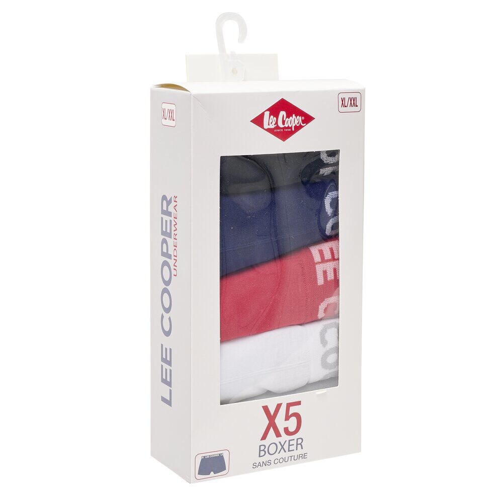 Boxer homme x5 Lee Cooper polyester XL/XXL (plusieurs modèles)