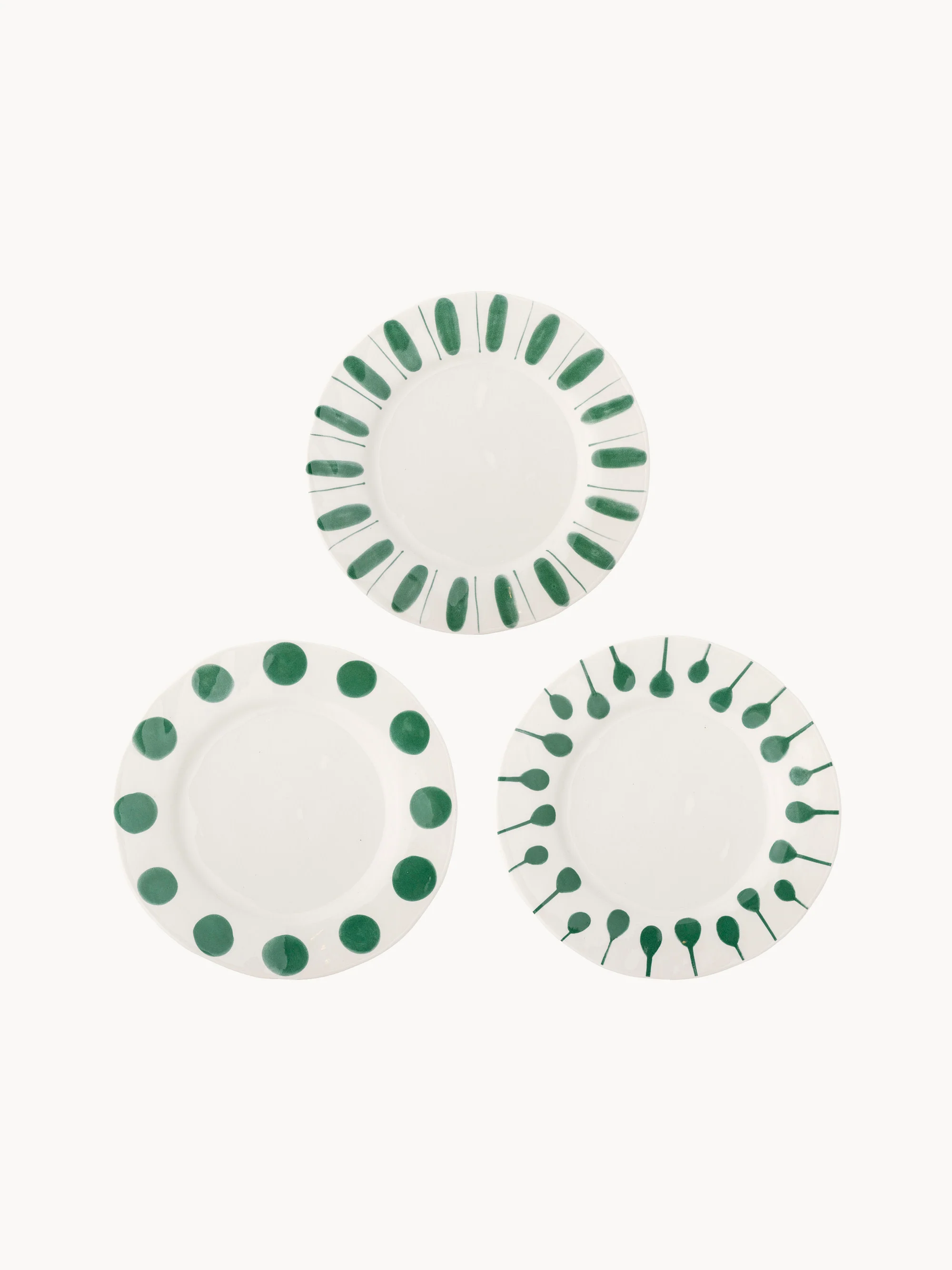 Handbemalte Speiseteller Linora, 3er-Set