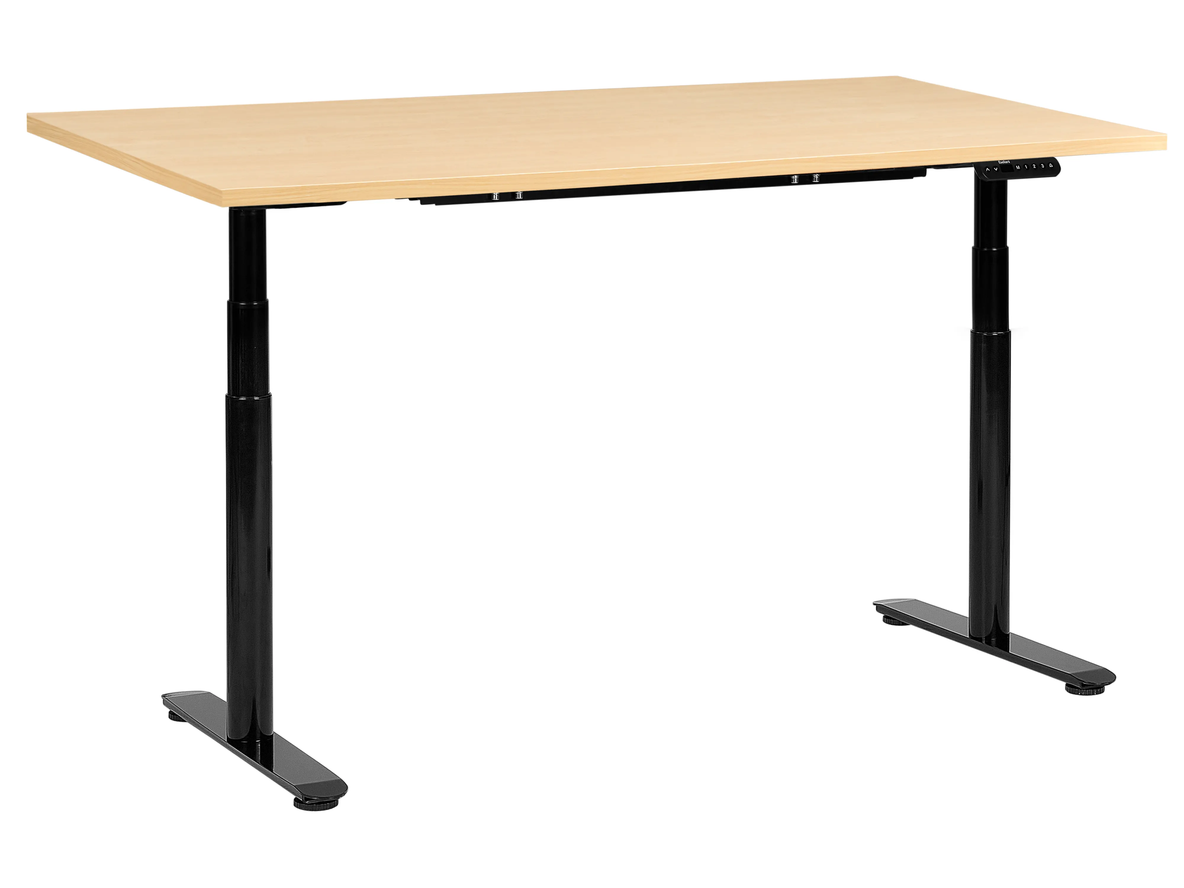 Electric Adjustable Standing Desk DESTINAS Black/ Light Brown 160 cm 72 cm