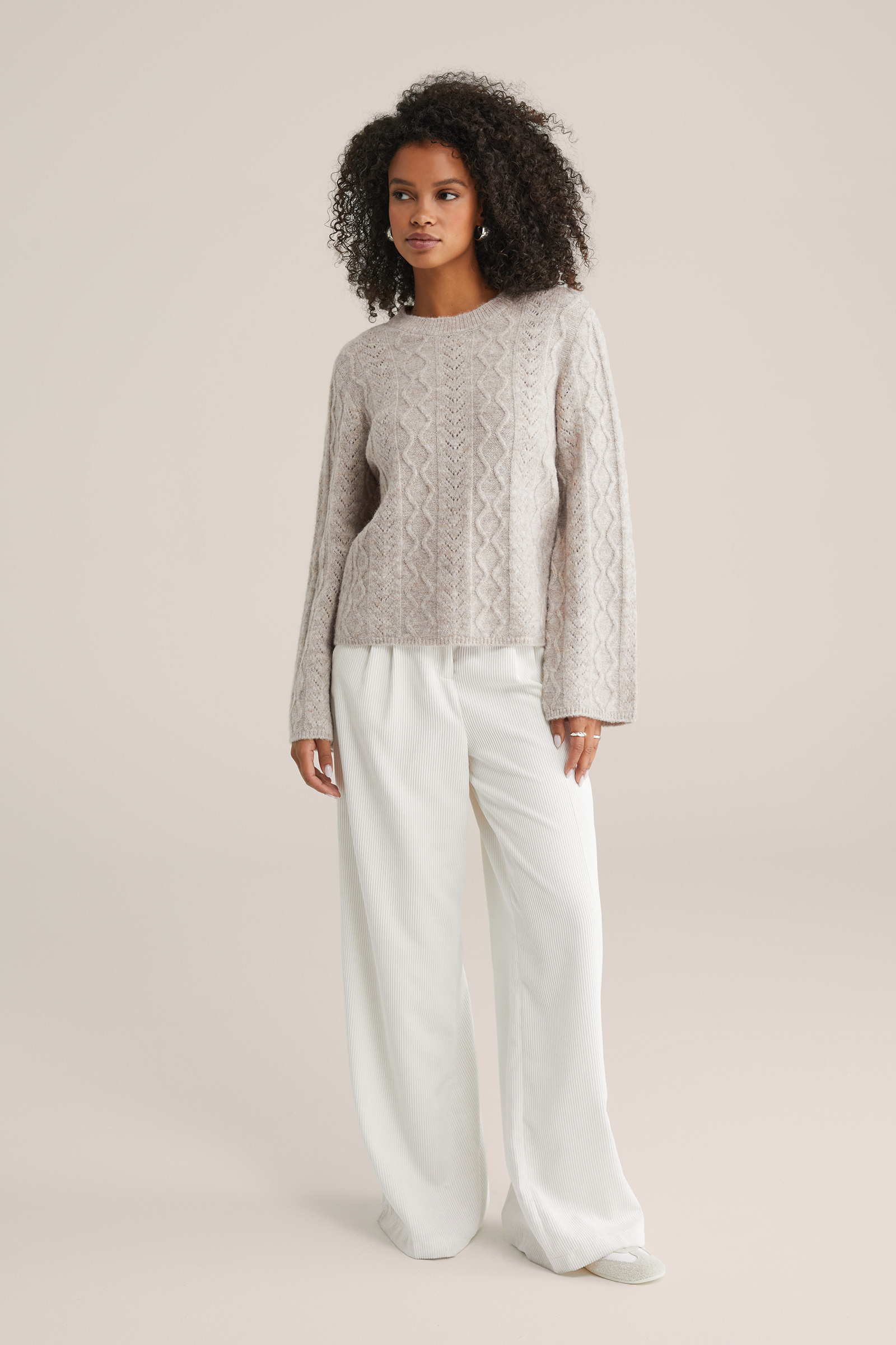 Dames gebreide trui met structuur