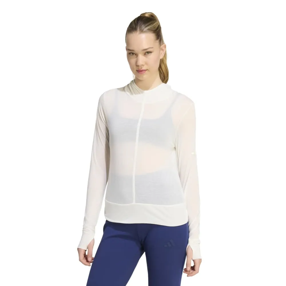 adidas Soft Lux Sheer Hooded long sleeve T-shirt