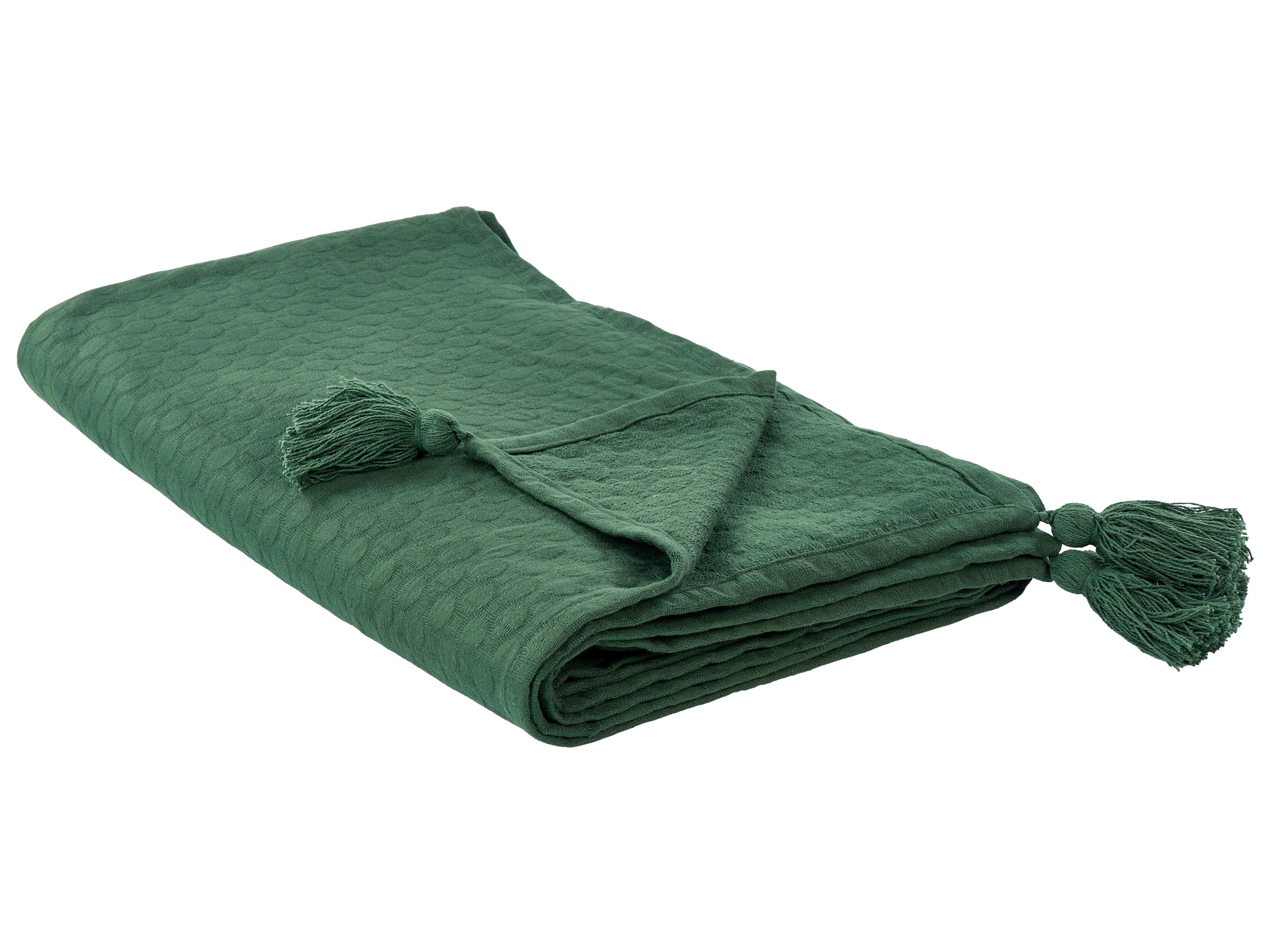 Bedspread LINDULA Cotton 150 x 200 cm Green