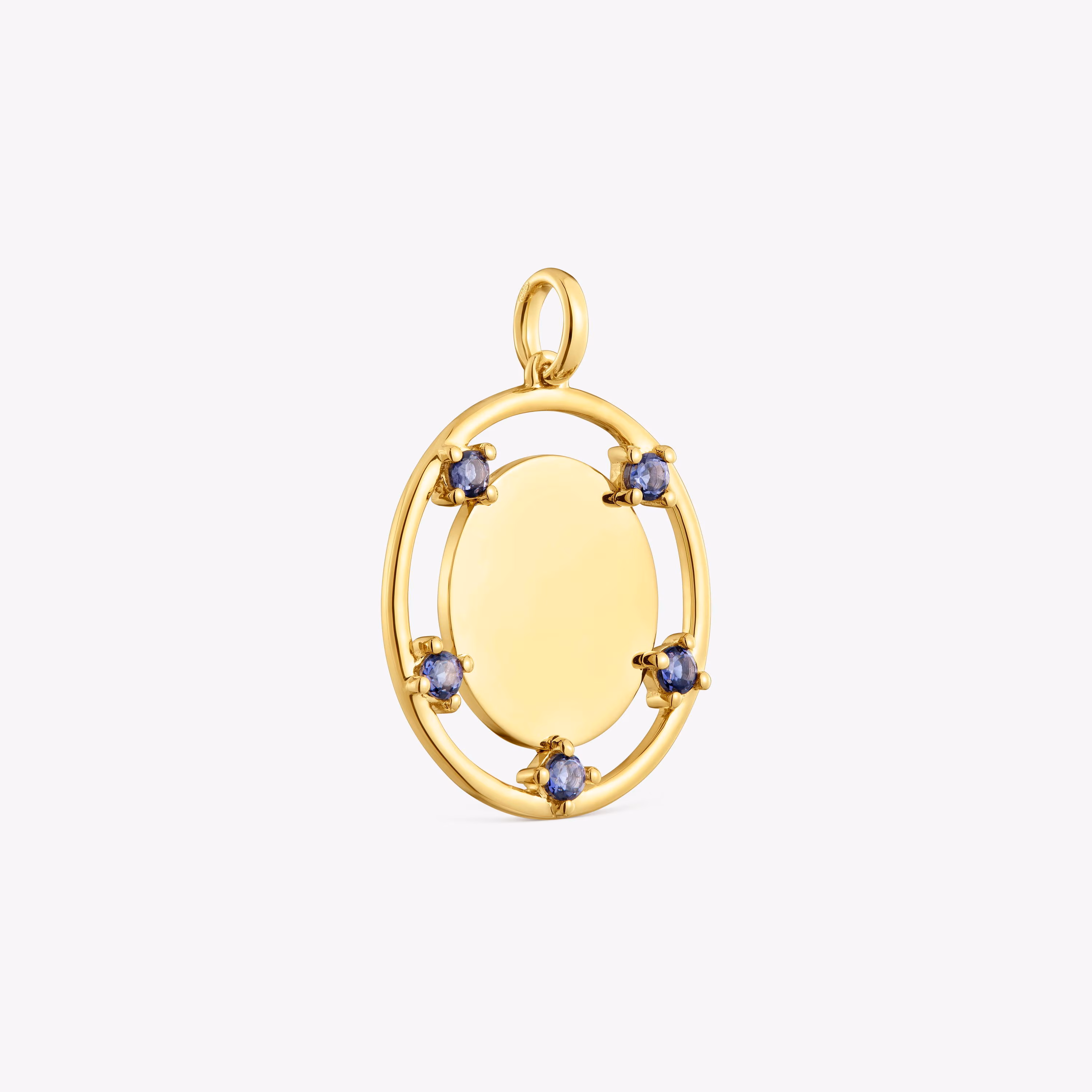 Colgante medalla de oro y iolitas TOUS Basics