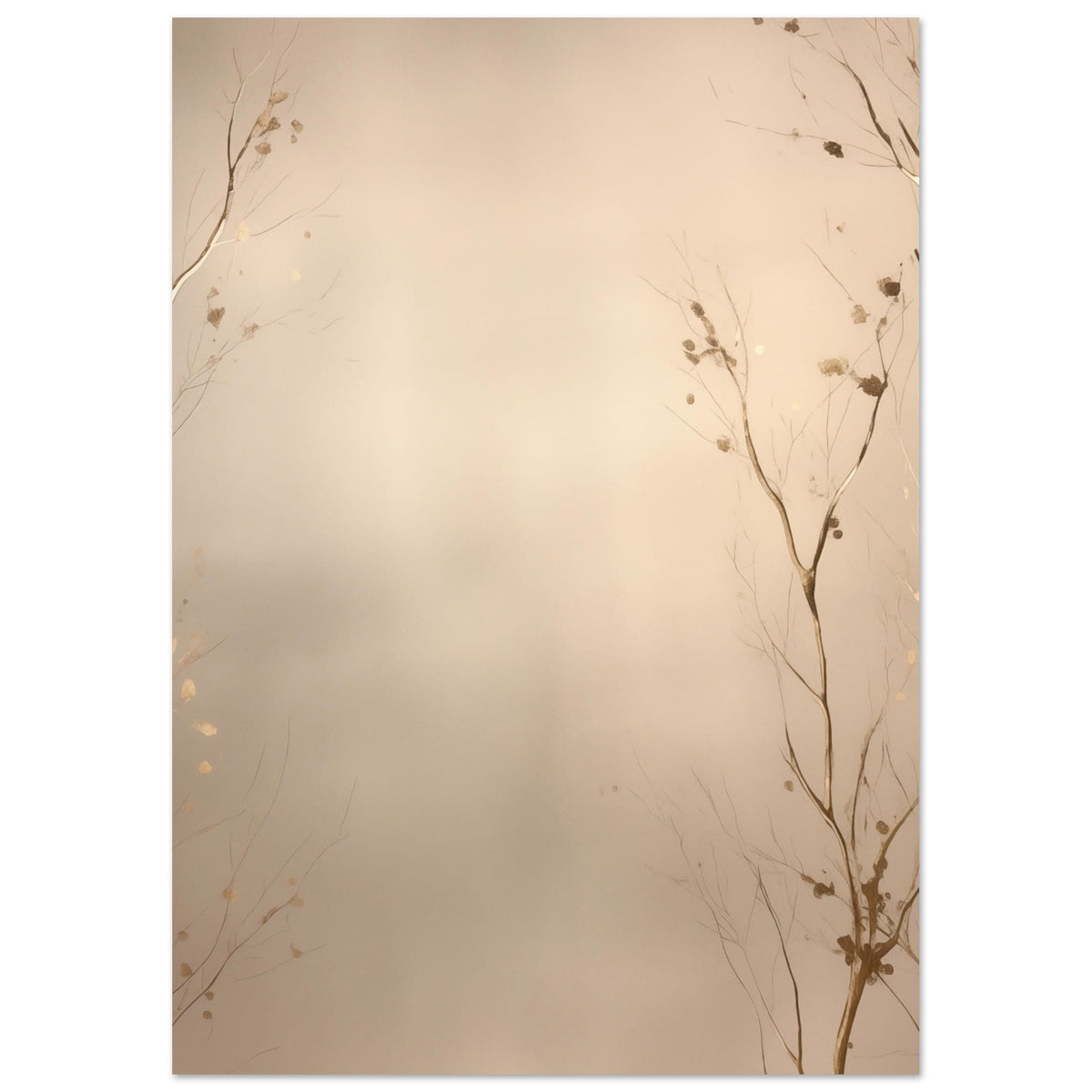 Artfulprints Poster Abstract - Golden leafs  - A4 21x29.7 cm - Goud