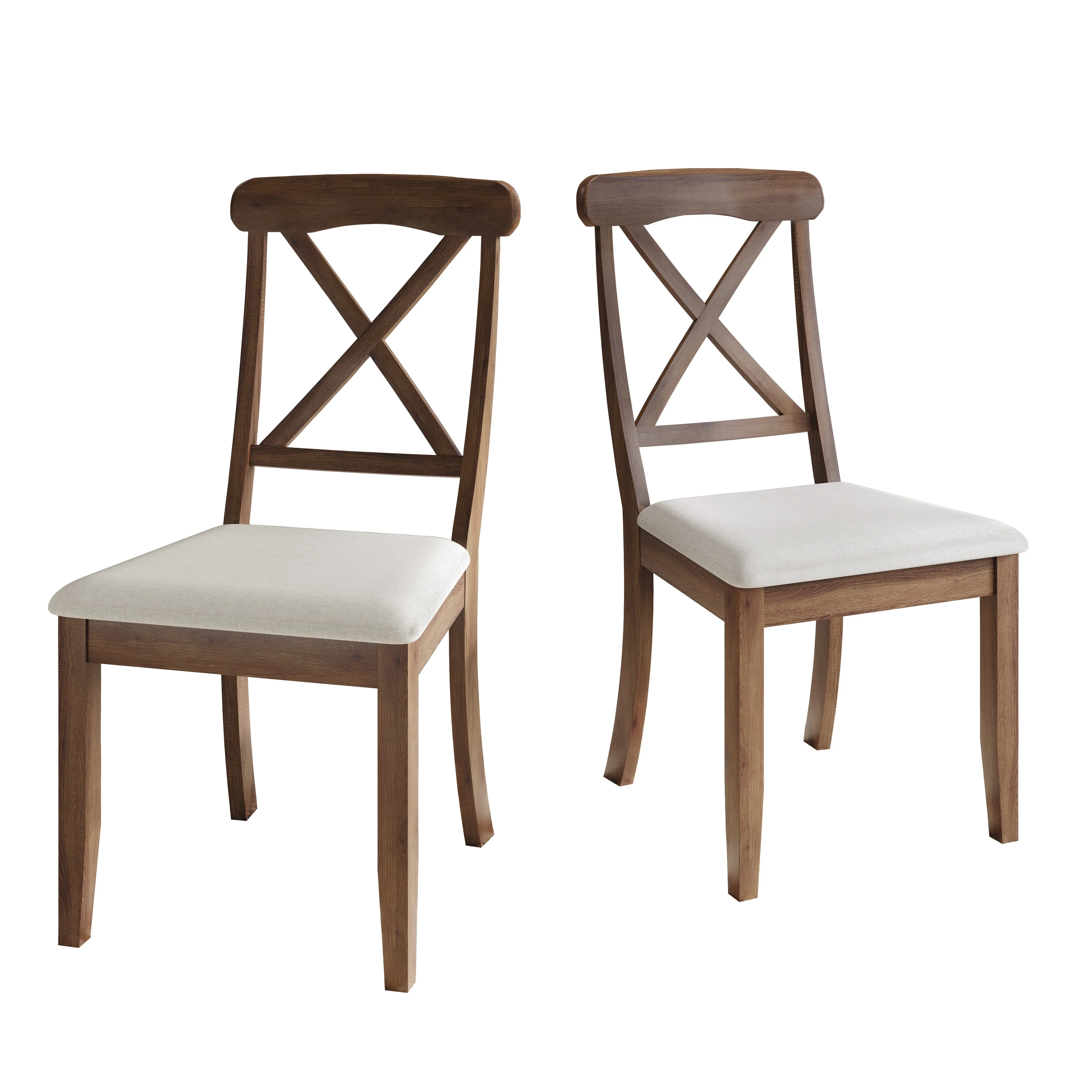 CraftPorch Farmhouse Style Wooden Dining Chairs (Set of 2) - N/A