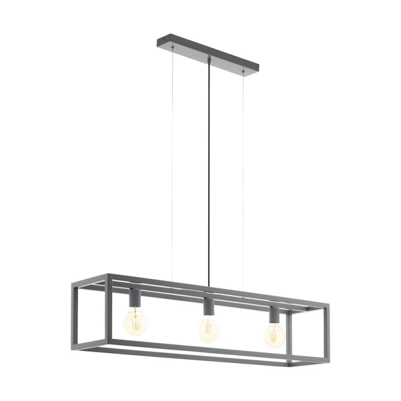 Suspension Elswick grise E27 3 x 60 W EGLO