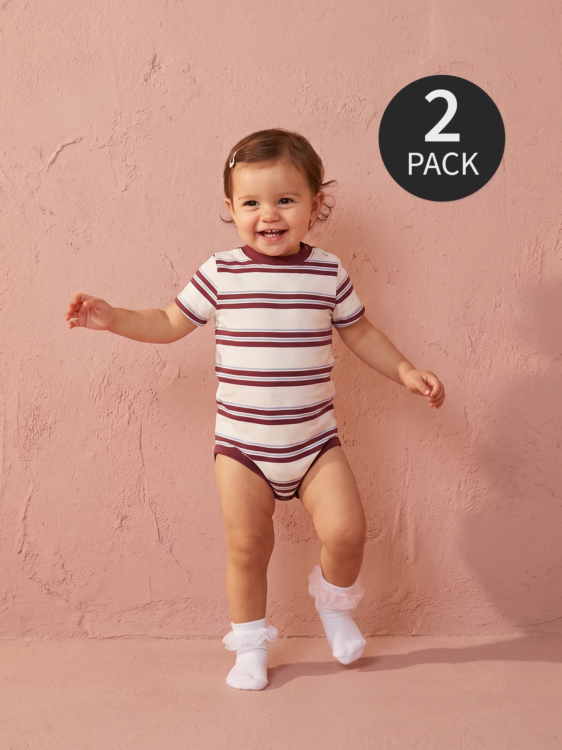 Bawełniane body w paski 2 pack