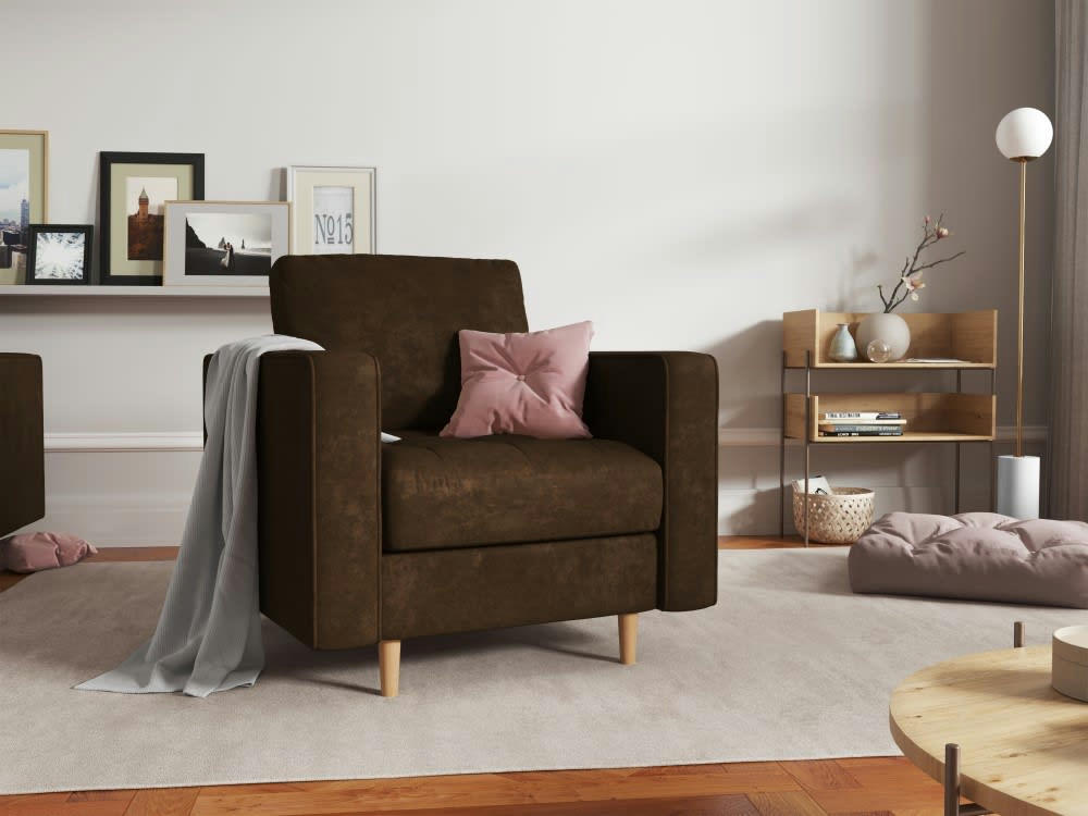 GOBI - Fauteuil en imitation cuir ébène