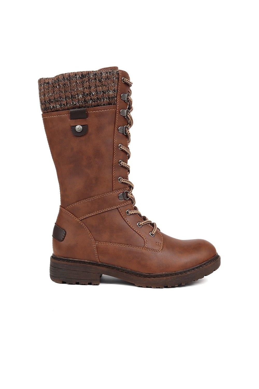 Pavers Lace-Up Calf Boots