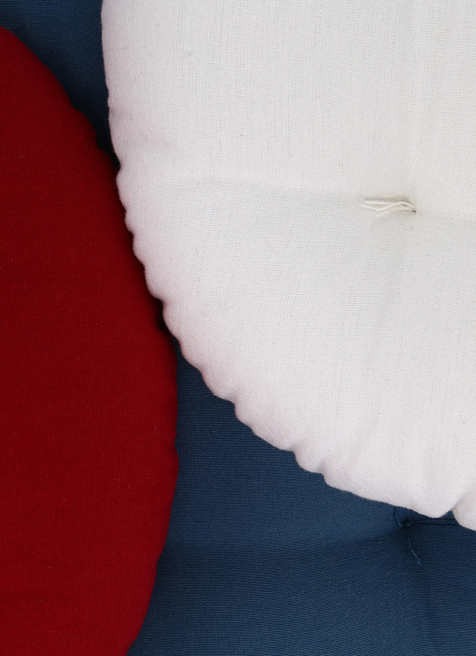 DESSUS DE CHAISE ROND EN COTON AVEC LIENS à NOUER CERISE