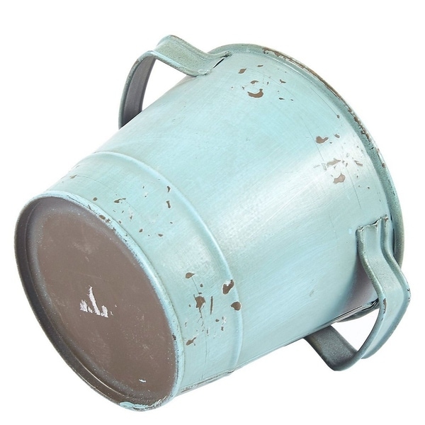 4-Set Galvanized Planter Garden Buckets with Handles for Planting, Decoration