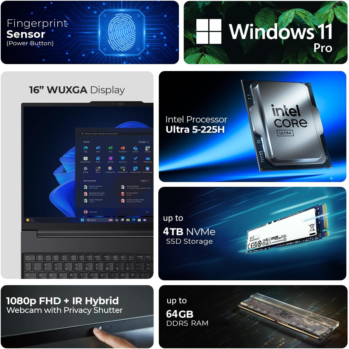 Lenovo ThinkPad E16 Gen 3 16 FHD+ Business Laptop Computer  Intel 14-Core Ultra 5 225H  16GB DDR5  512GB SSD  WiFi 6E  Bluetooth 5.3  Backlit Keyboard  Fingerprint Reader  Windows 11 Pro  no Mouse