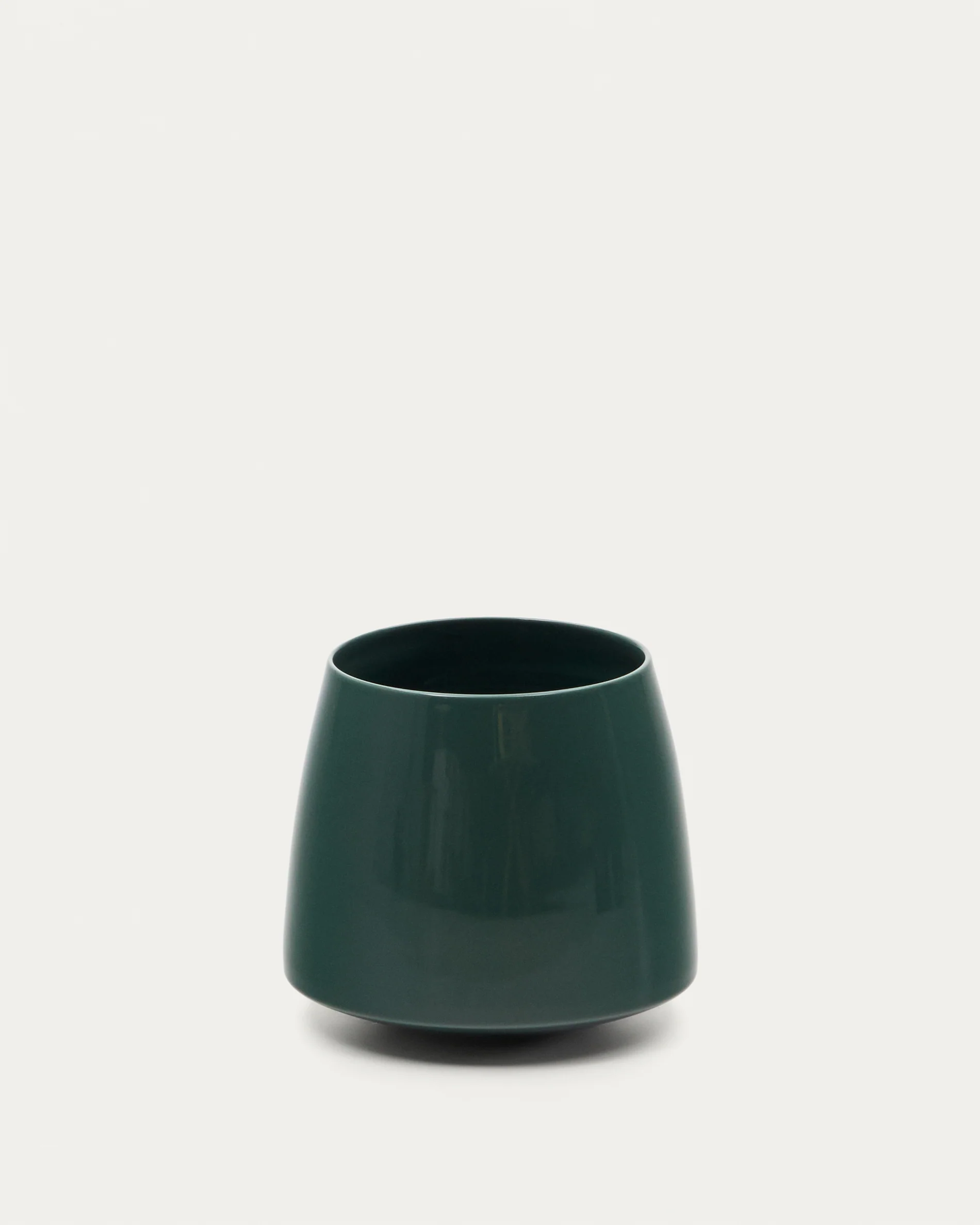 Sibla green ceramic vase, 16 cm