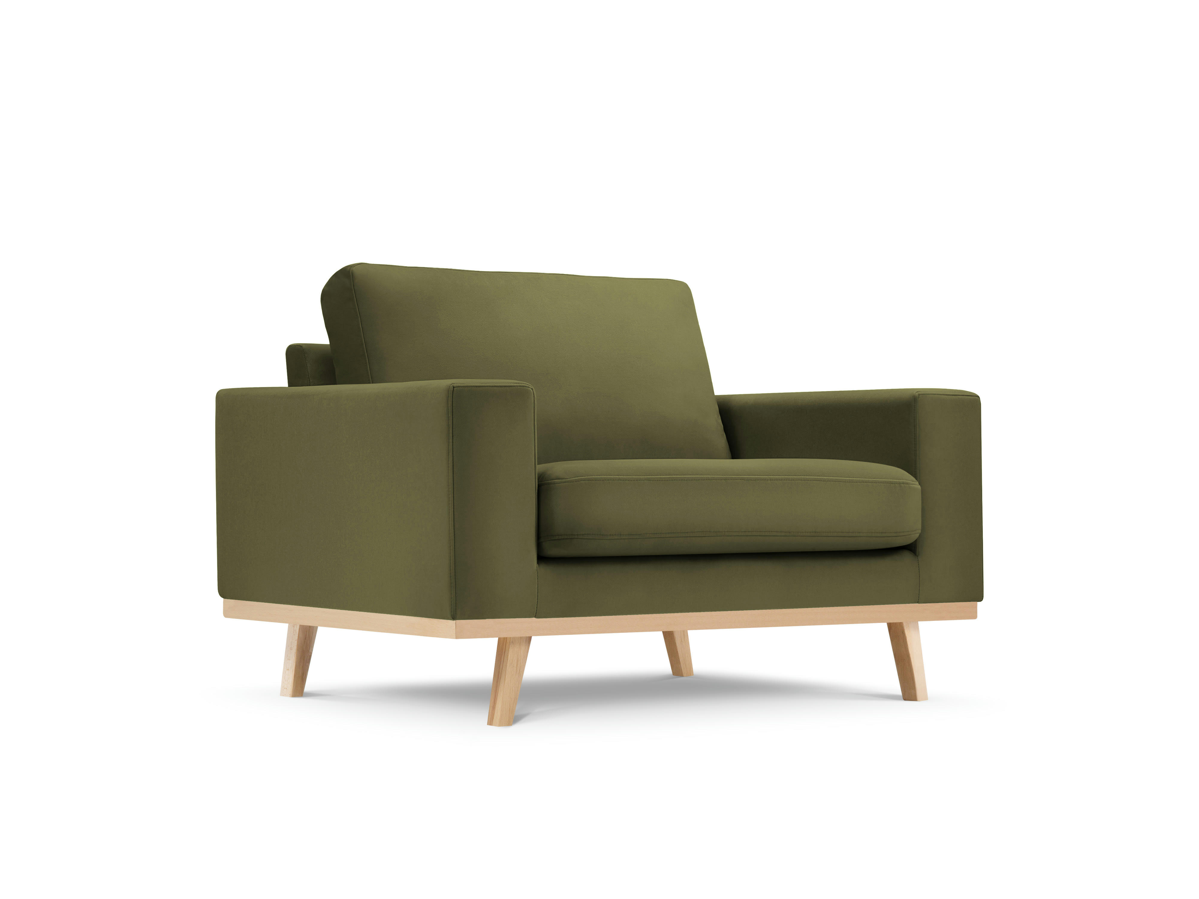 TUGELA - Fauteuil en velours vert