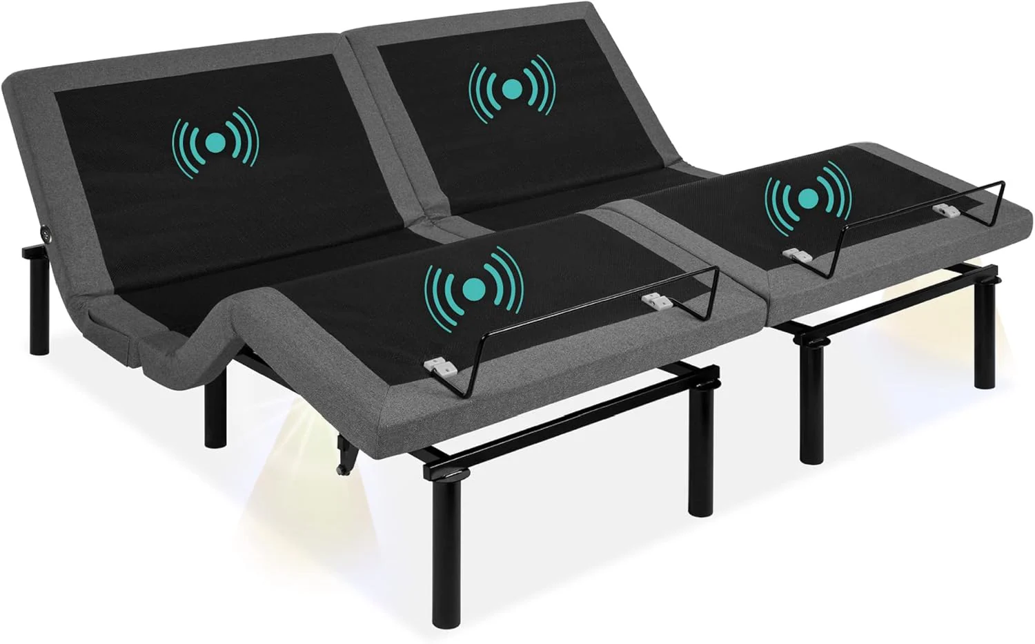 Best Choice Products Ergonomic Twin XL Size Adjustable Bed Frame, Electric Base w/Wireless Remote Control, Nightlight, Massager, 2 USB Ports(Split King)