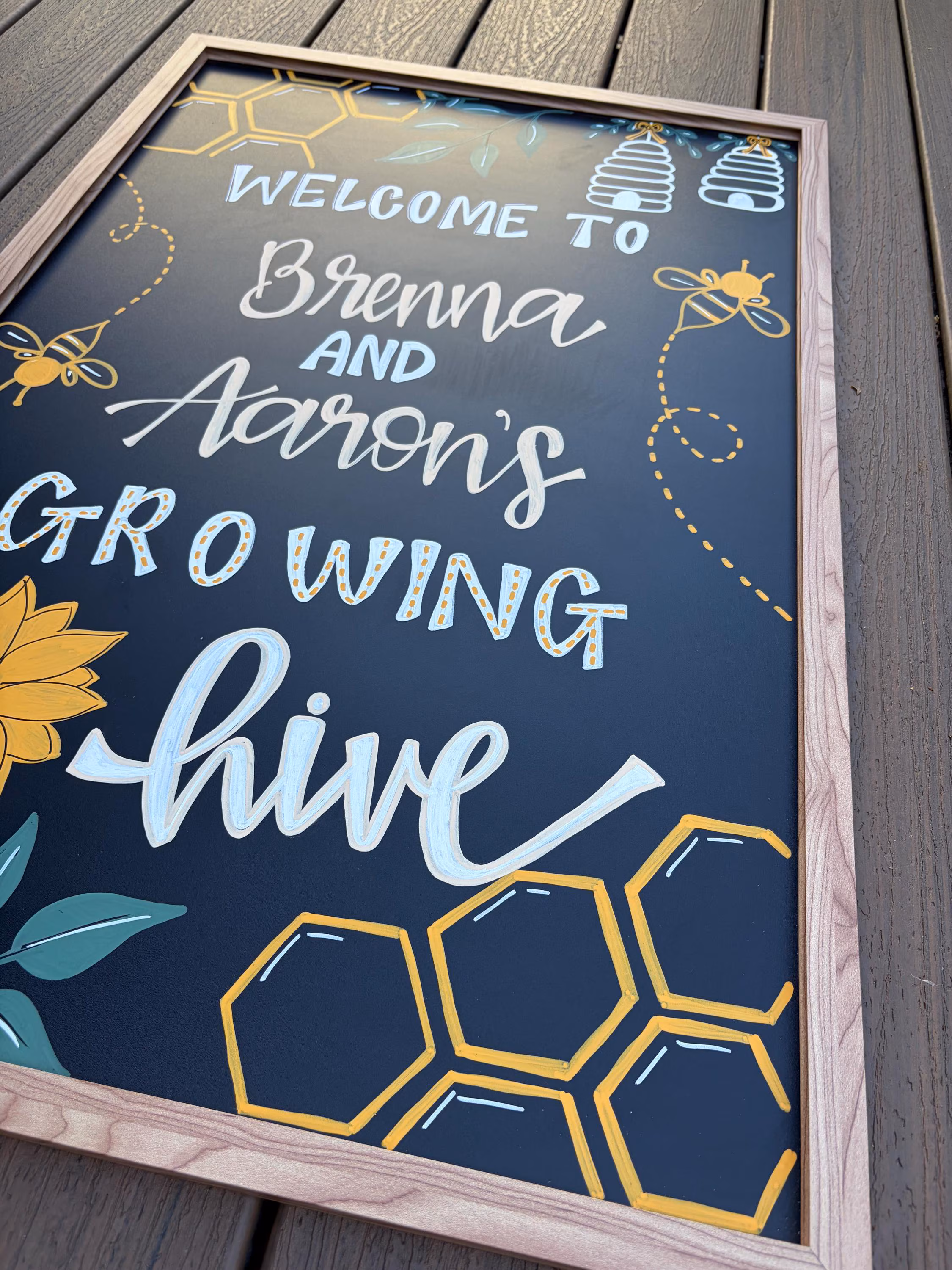 Hand-painted Chalkboard, Personalized Sign for Baby Shower, Birthday, Wedding, Event Decor