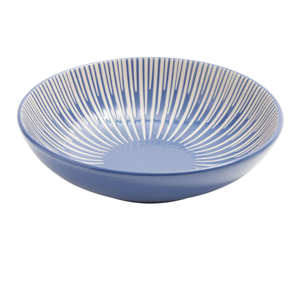 Assiette à soupe Rio faïence bleue et blanche Ø20cm