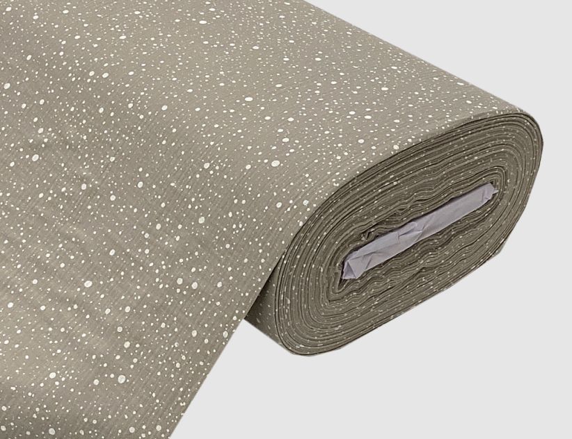 Musselin Double Gauze Punkte Taupe