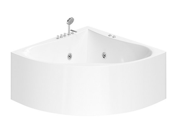 Baignoire balnéo d'angle - 135 x 135 x 57 cm - 263 L - AGYNESS