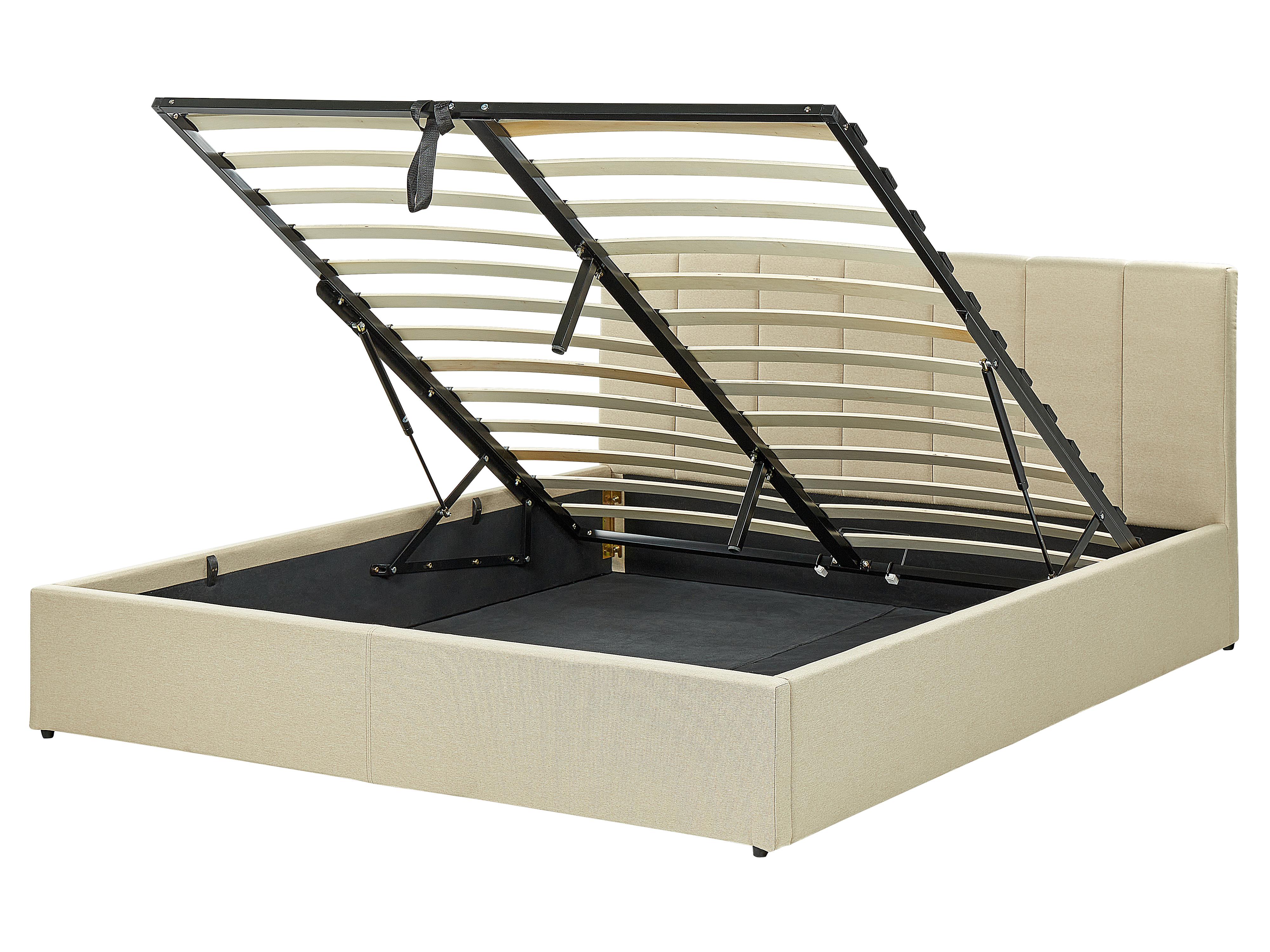 Ottoman Bed Fabric DREUX 140 x 200 cm (EU Double) Beige
