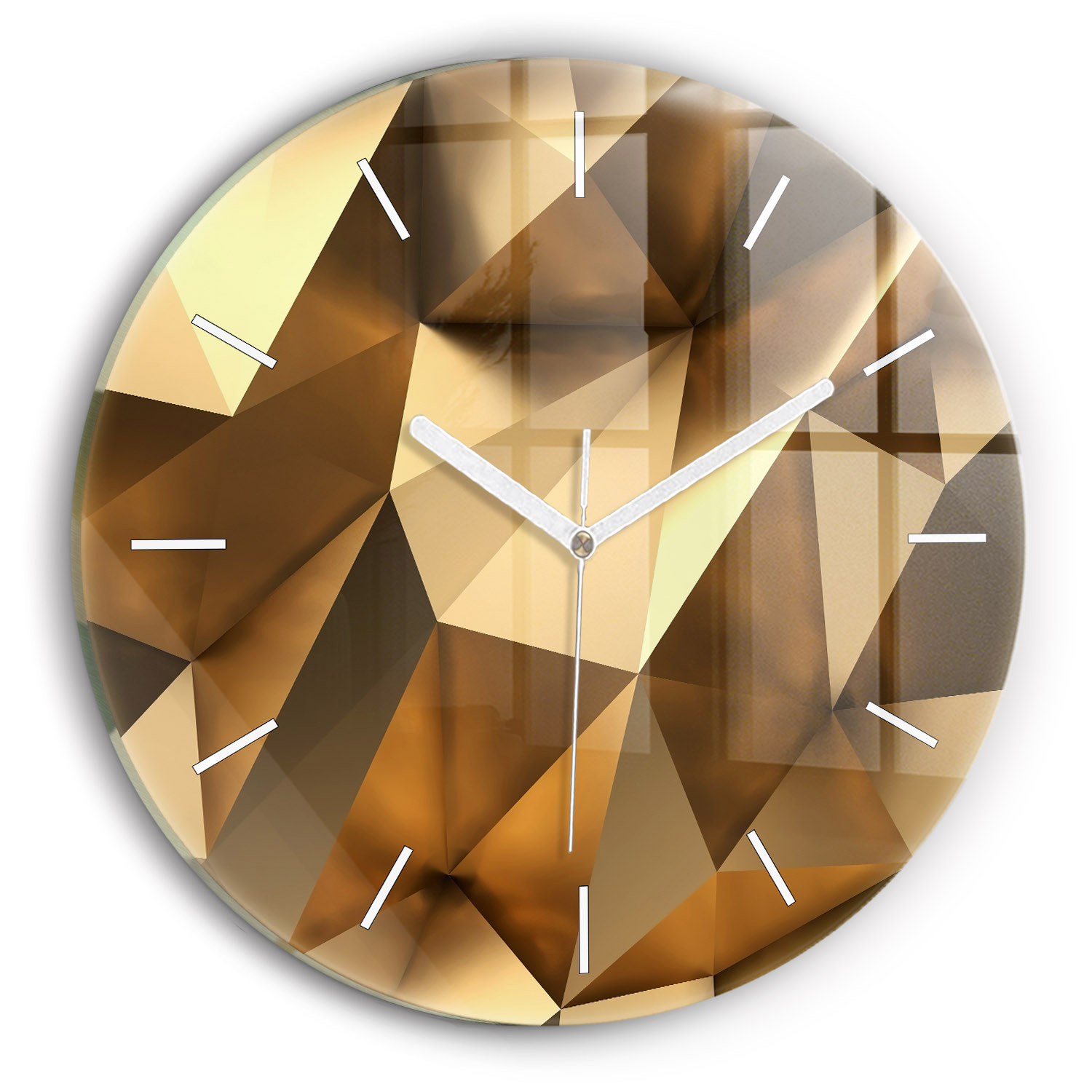 Zegar ze szkła ścienny Tekstura geometryczna fi30