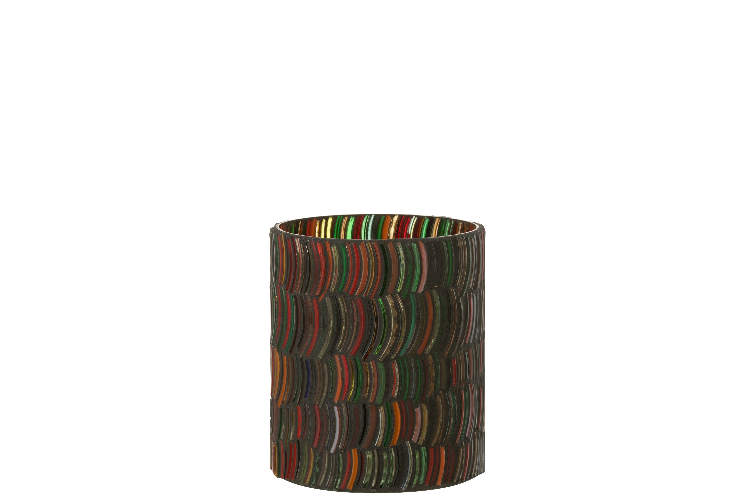J-Line windlicht Mozaiek Curve - glas - mix - medium