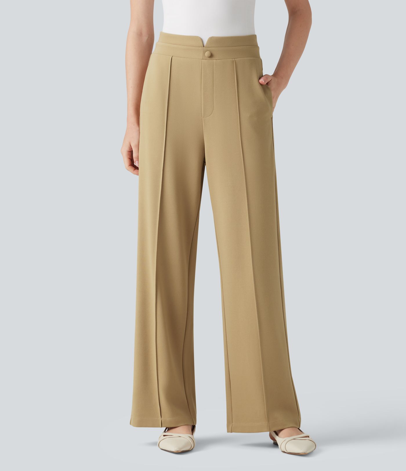 Pantalon de travail droit taille haute Halara Flex™ avec poches