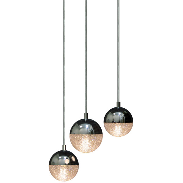 Lampa wisząca czarna-chromowana AMARILLO 3xG9x5W wym: 150x30x30 cm Polux