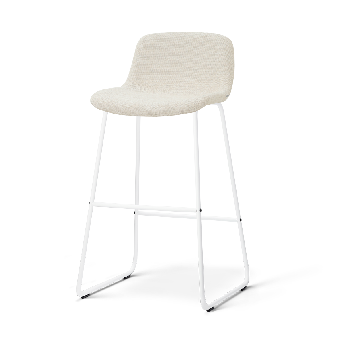 Nolon Nino-Mats Barkruk Cottonbeige - Wit Onderstel - 75 Cm