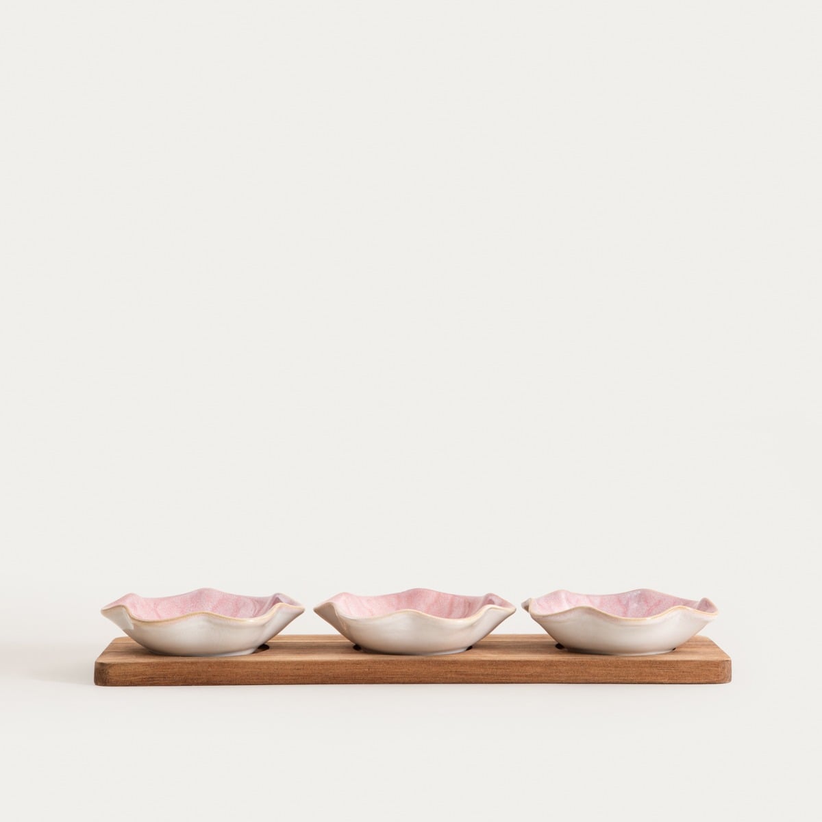 Zestaw do serwowania SAKURA z różowymi miseczkami, 32,5x10x3 cm 4 el.