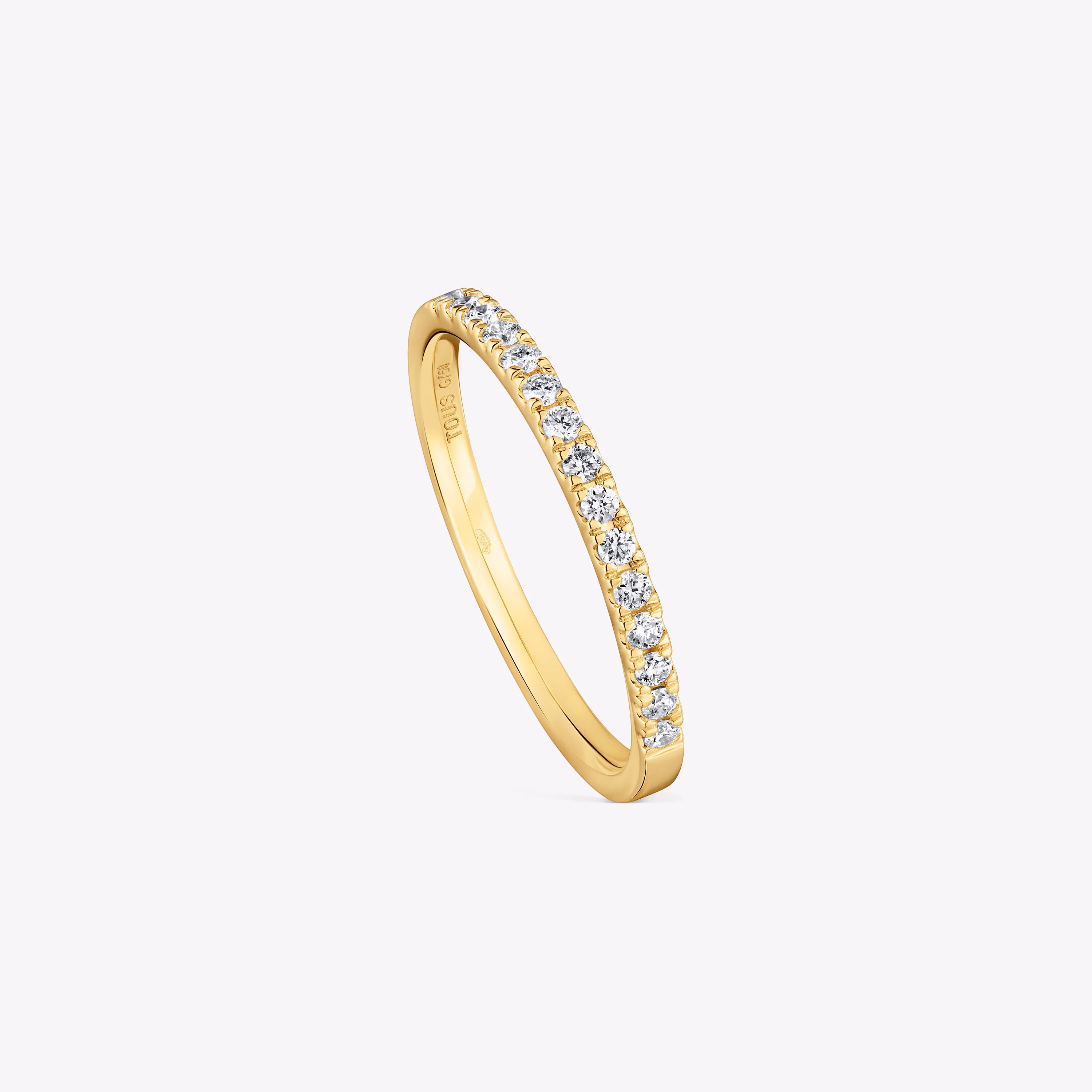 Anillo media alianza mediana de oro con diamantes Les Classiques