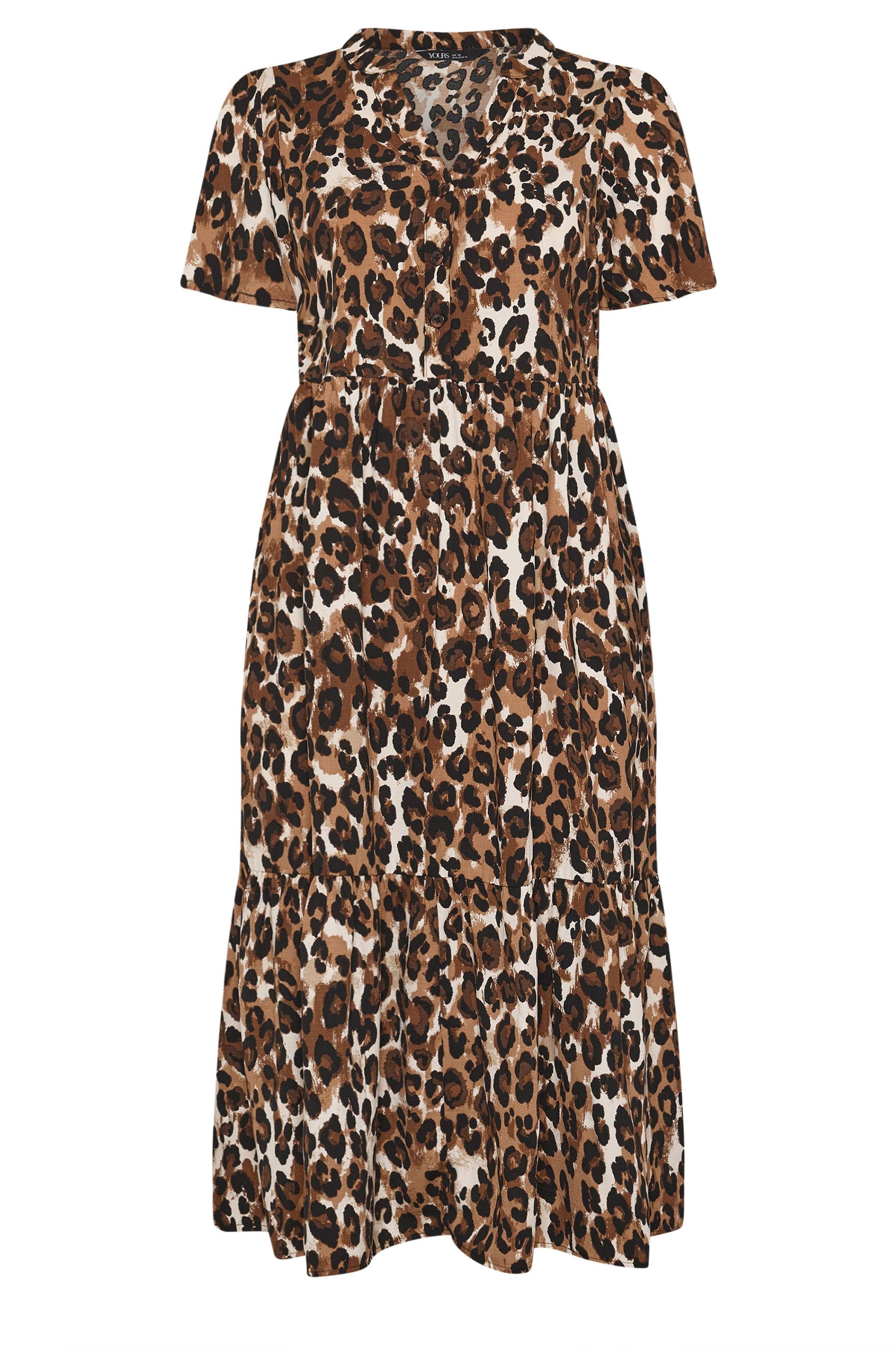 Yours Leopard Half Placket Dress