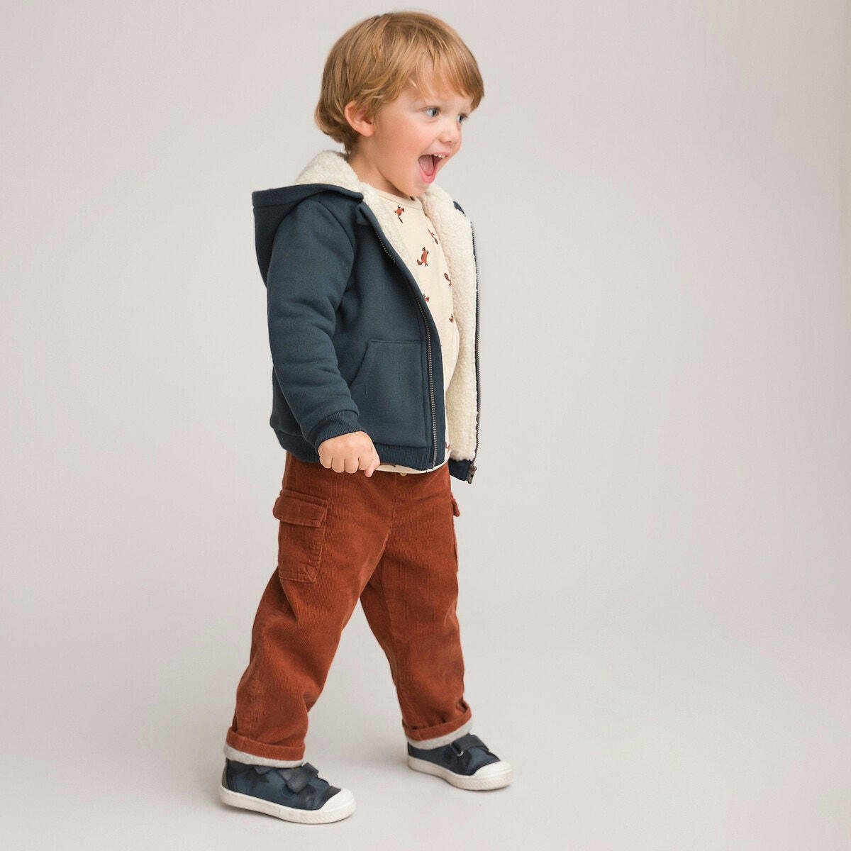 Sweat zippé à capuche doublure chaude