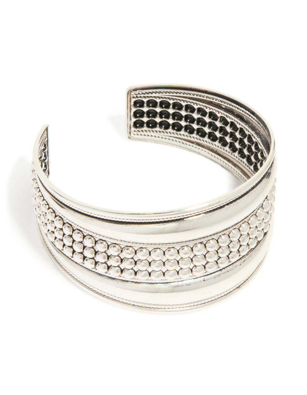 Silver Large Textured Boho Wrist Cuff